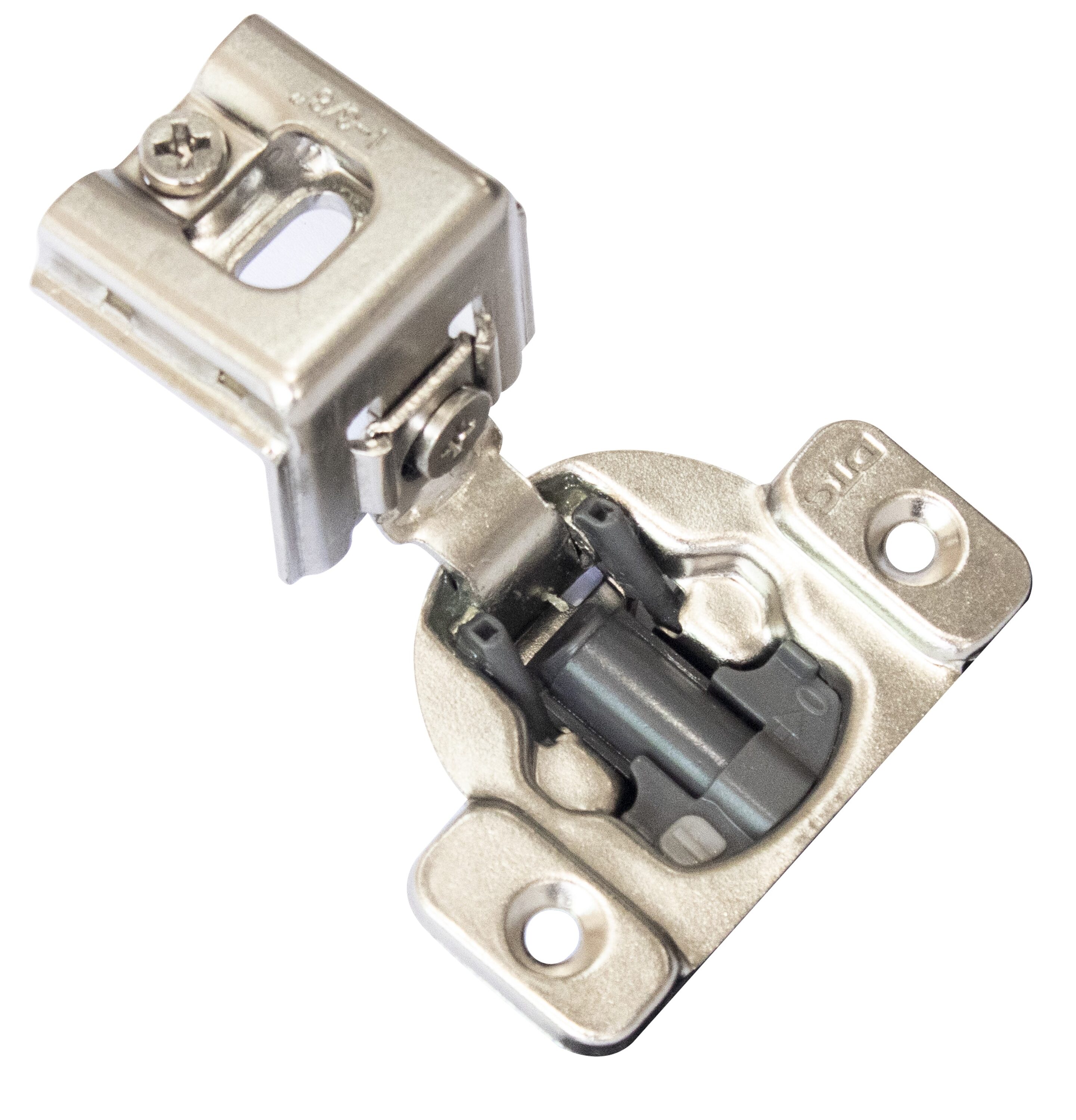 RELIABILT E8Q135H 105-Degree 1-3/8-in Overlay Concealed Concealed Soft Close Nickel plated Cabinet Hinge , 1 Pairs ( 2 -Pieces)