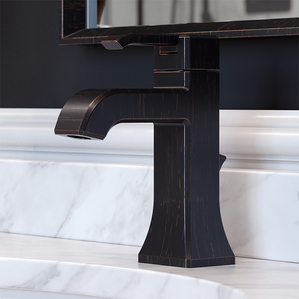 Pfister LG42-FE0Y Park Avenue Tuscan Bronze Single hole 1-handle WaterSense Mid-arc Residential Handle Bathroom Sink Faucet with Drain with Deck Plate