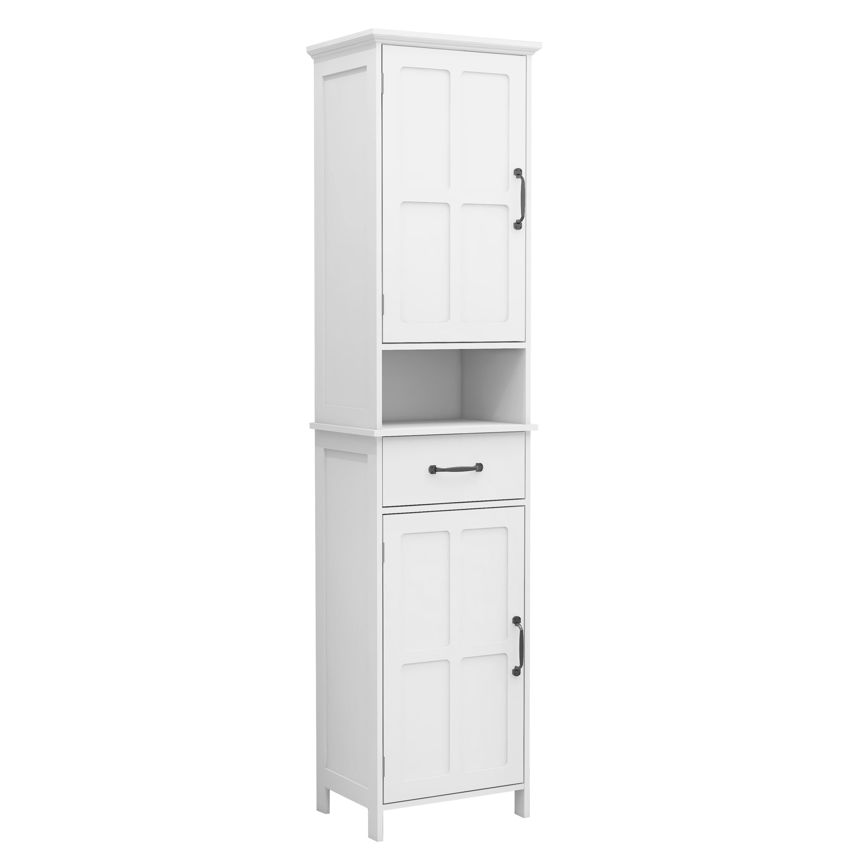 Siavonce FZ-D0102HRIMVJ 11.81-in W x 64.96-in H MDF White Freestanding or wall-mount Utility Storage Cabinet