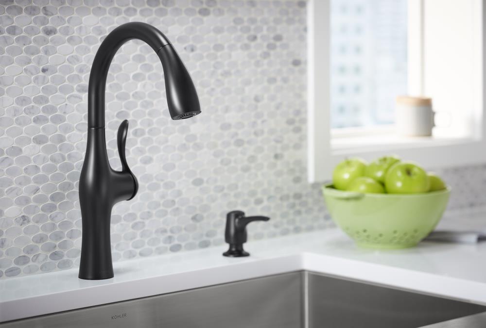 KOHLER Alma Matte Black Single Handle Pull-down Touch Kitchen Faucet ...