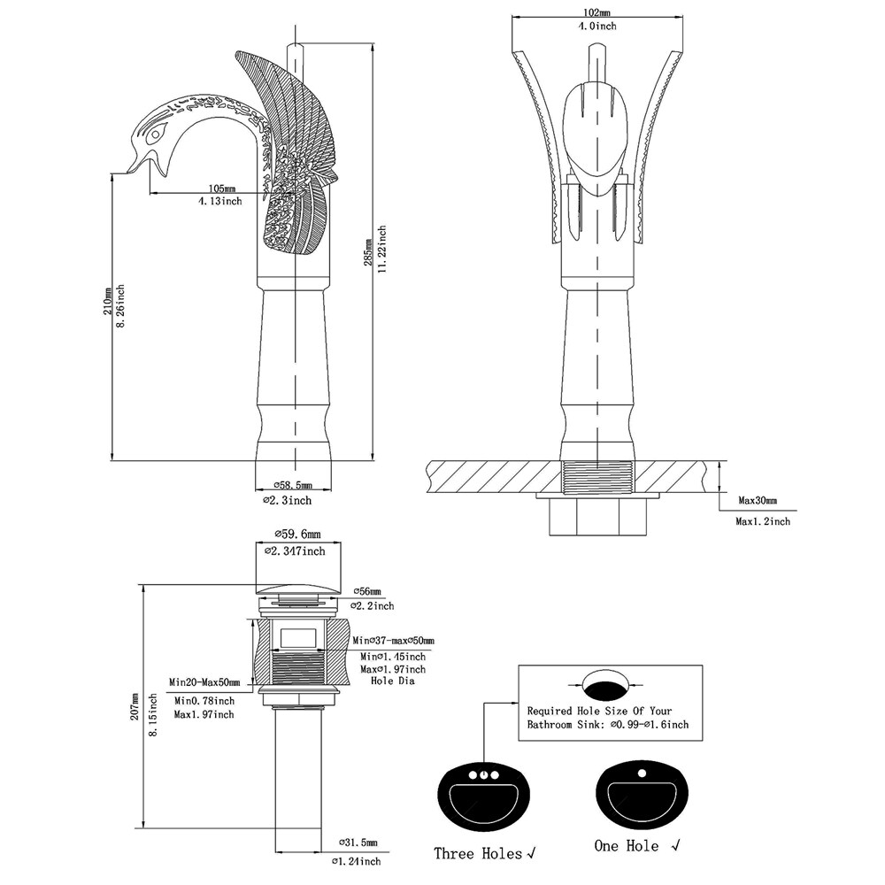 BWE A-97001H-BLACK Lavatory-Faucets - View #8