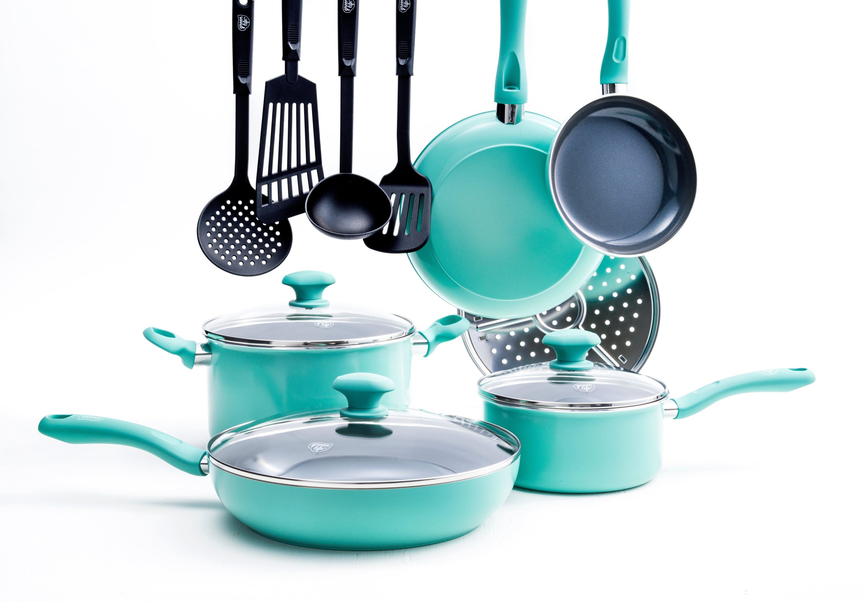 GreenLife Frying Pan Set, 8'' & 10'', Dark Gray