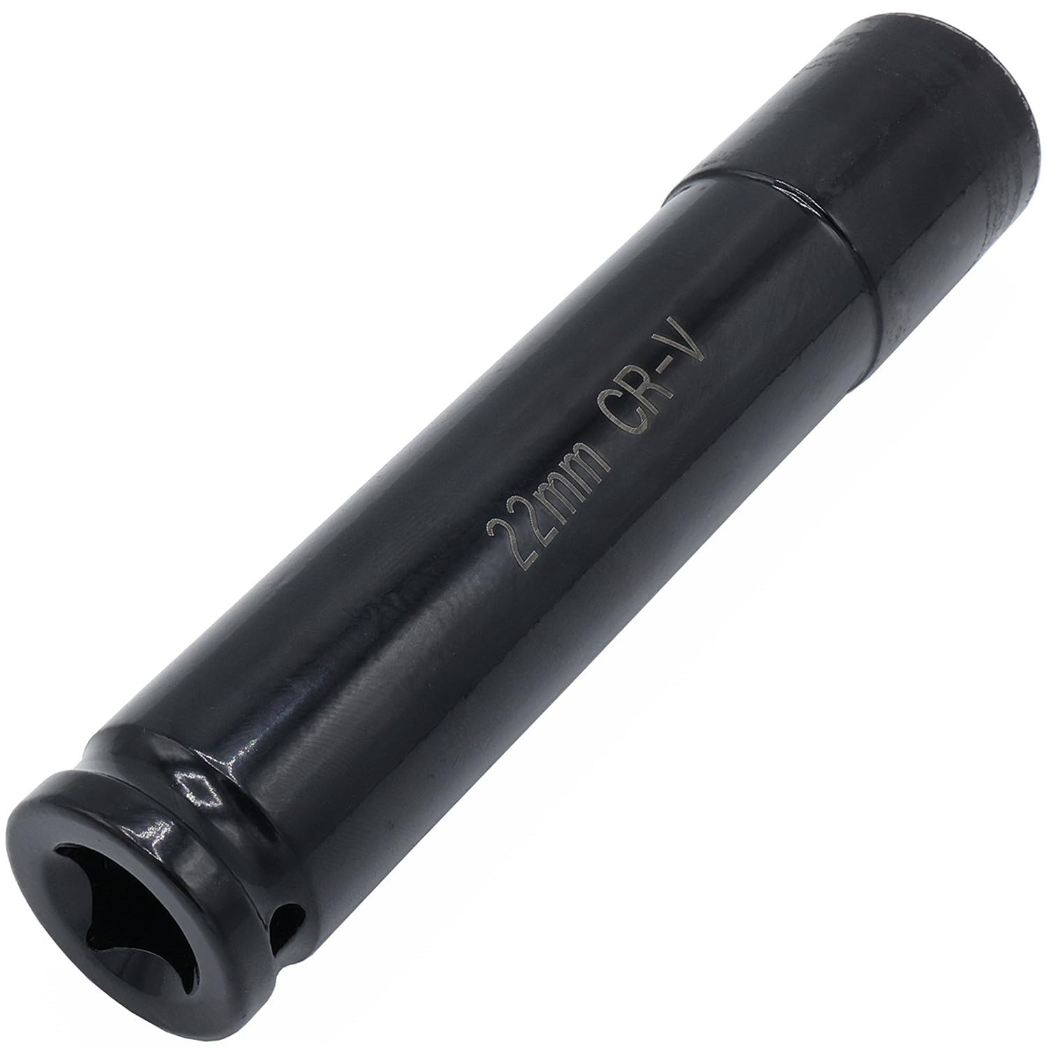 Linder Group Inc Half Inch Drive 22mm Deep Impact Socket 6 Point Metric Extra Long 6 Inch Length Heat Treated Chrome Vanadium Steel Radius Corner Design 1 Piece