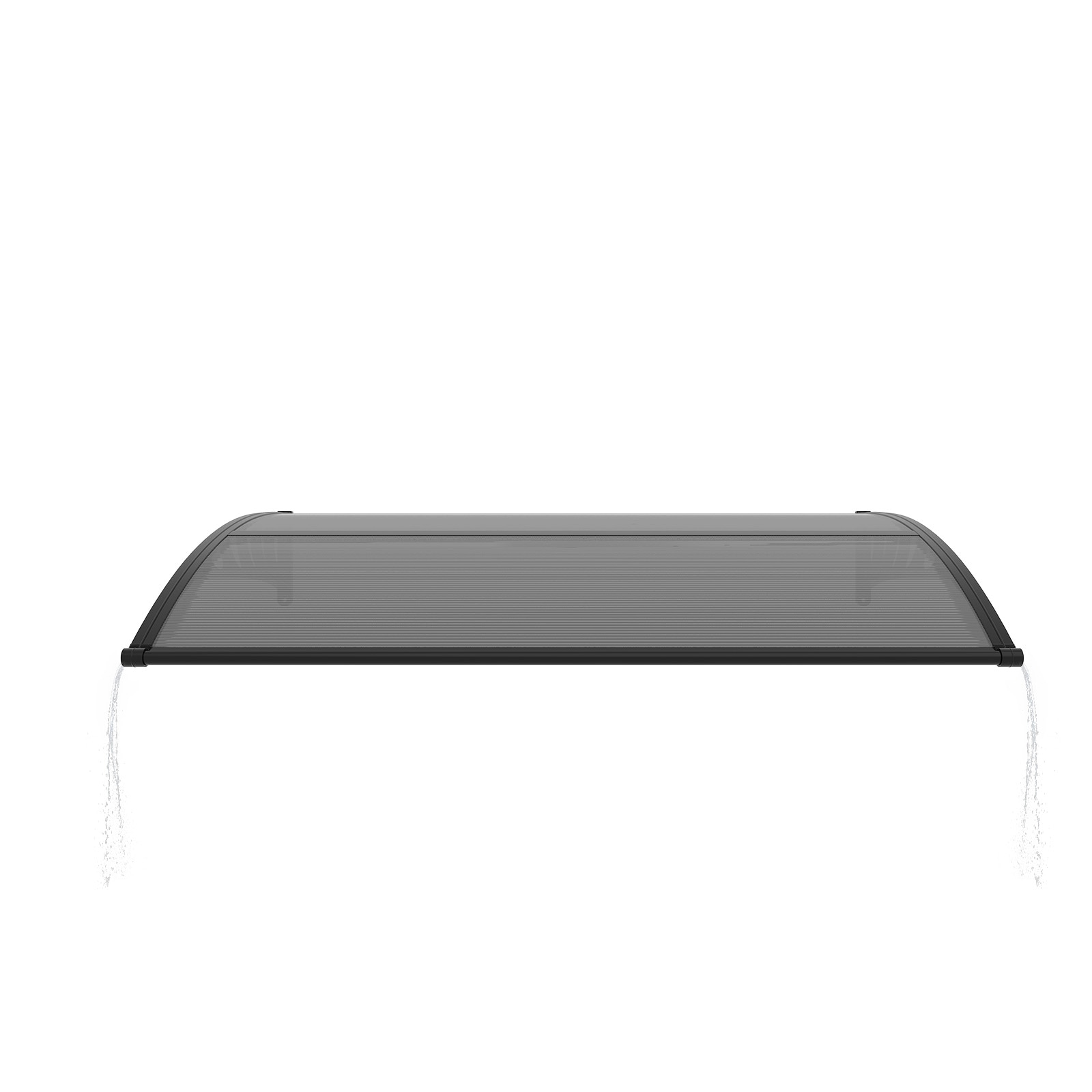 Bestcore Door Awning 40-in x 60-in Window Canopy with Drainage Groove for Porch Patio and Deck - Polycarbonate Panel with Black ABS Brackets - UV Rain Cover