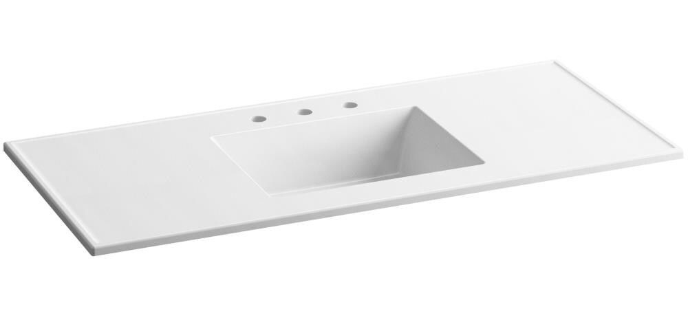 Ceramic Impressions 49 in. Vanity Top with Basin in White Impressions
