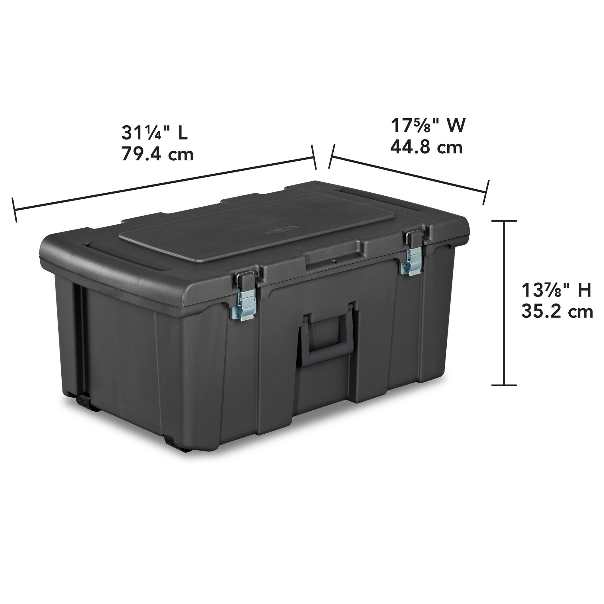 Sterilite 2-Pack 17.6-in W x 13.7-in H x 31.25-in D Flat Gray Plastic  Stackable Bin