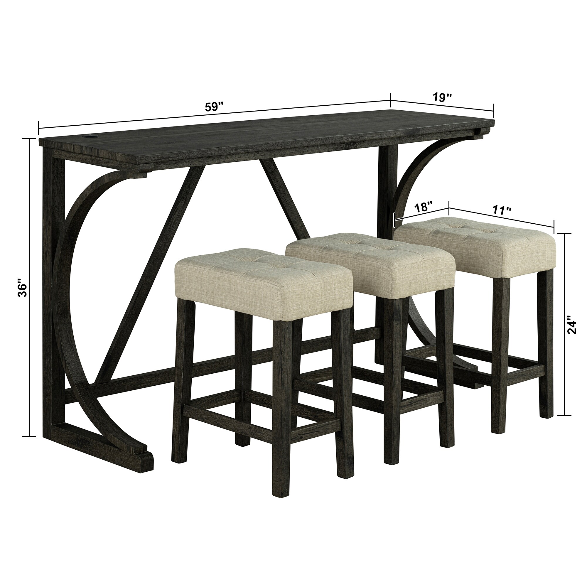 IHOMEadore MDSL3403BR-PT-4PK Dining-Sets - View #10