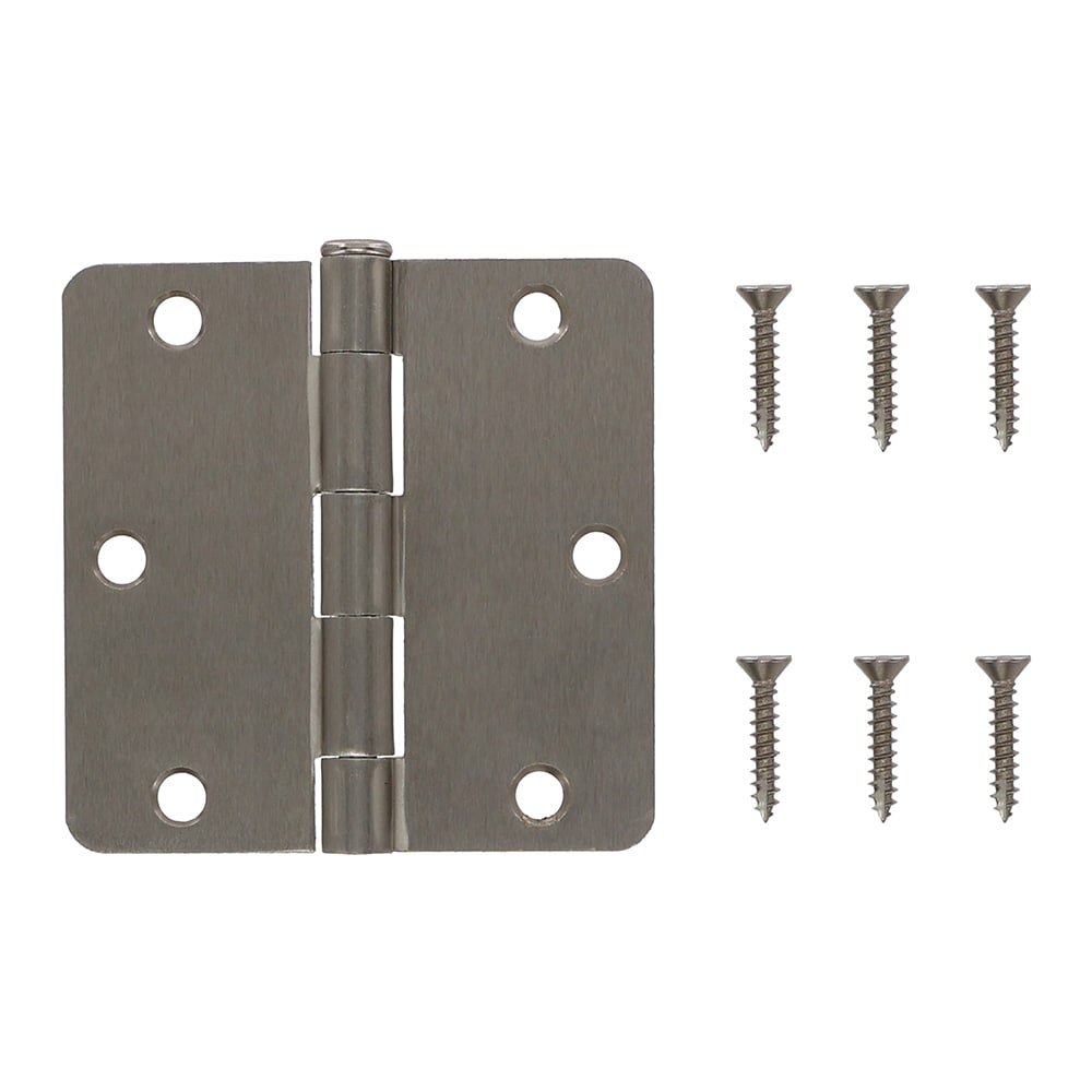 RELIABILT 3-1/2-in H x 1/4-in Radius Satin Nickel Mortise Interior Door Hinge #605663