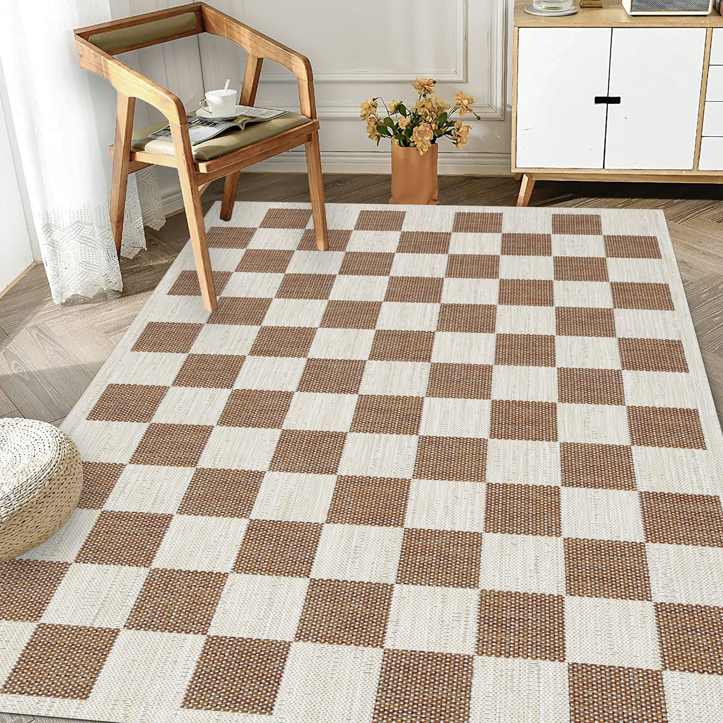 Playa Rug PLY-DAY-BRICK-9X12 9 x 12 (ft) Sisal Daisy-Taupe Ivory Rectangular Indoor/Outdoor Geometric Area rug