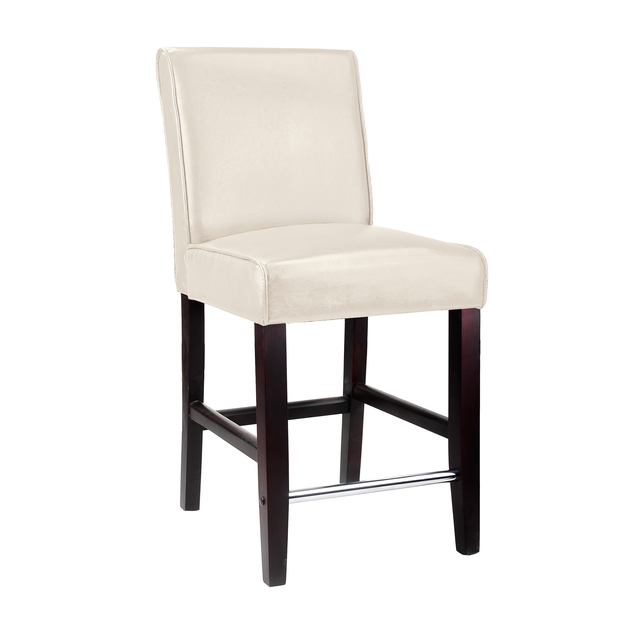 CorLiving DAD-514-B Ira White 25.0-in H Counter height Square seat Upholstered Wood Bar Stool and Back