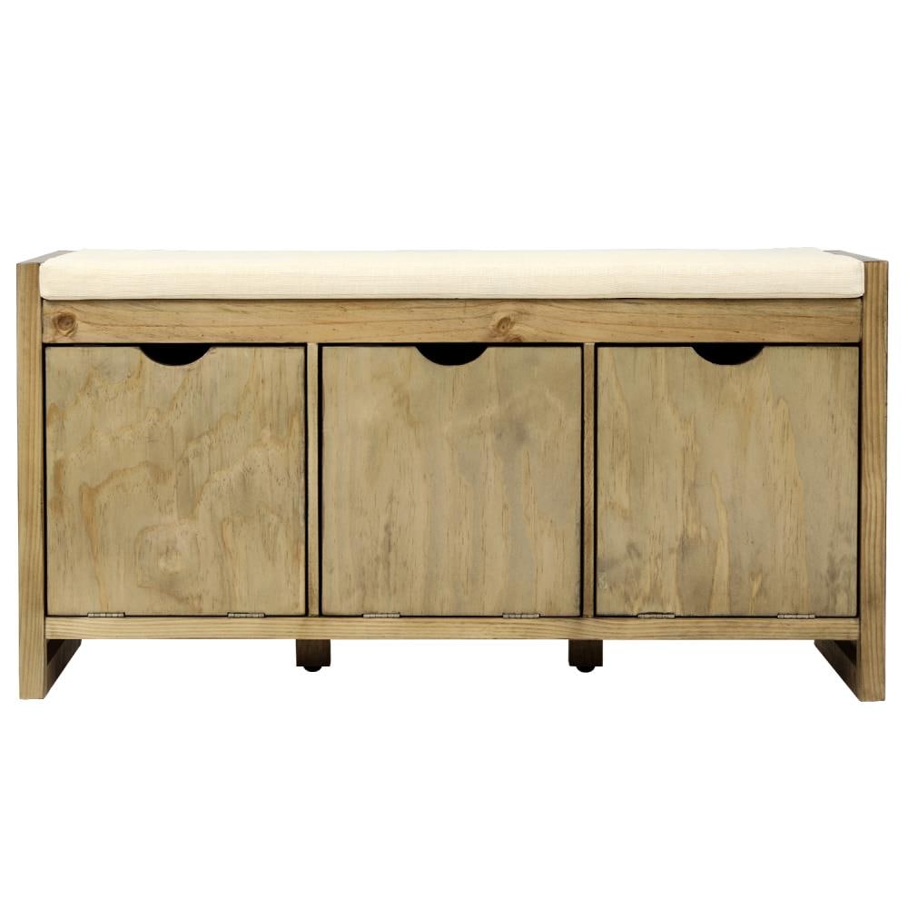 CASAINC TR-WF195385AAN Modern Gray Washed Storage Bench 39-in x 14-in x 19.8-in