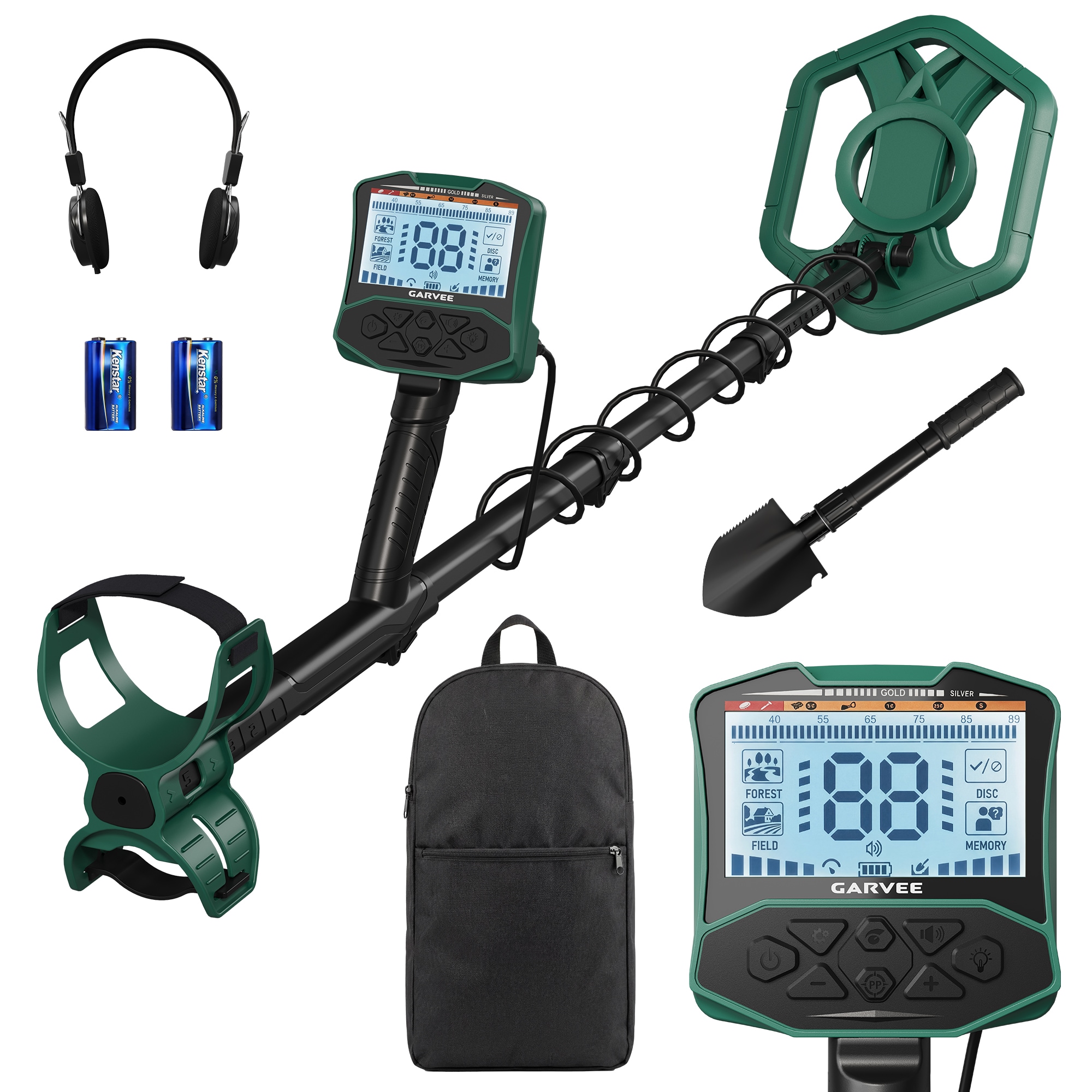IdealHouse Professional Metal Detector for Gold Coins and Jewelry 4-Mode Detection with LCD Display and Pinpoint for Adults and Beginners Green #BZI-D4ODAL78-YTWGLYC