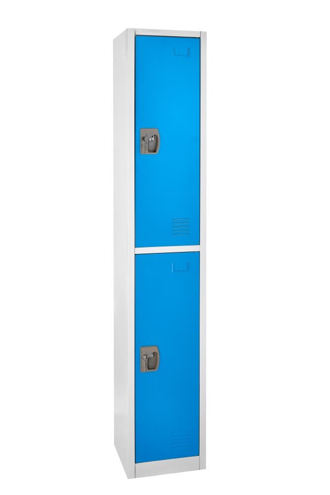 AdirOffice ADI629-202-BLU 72 in x 12 in x 12 in Double-Compartment Steel Tier Key Lock Storage Locker in Blue