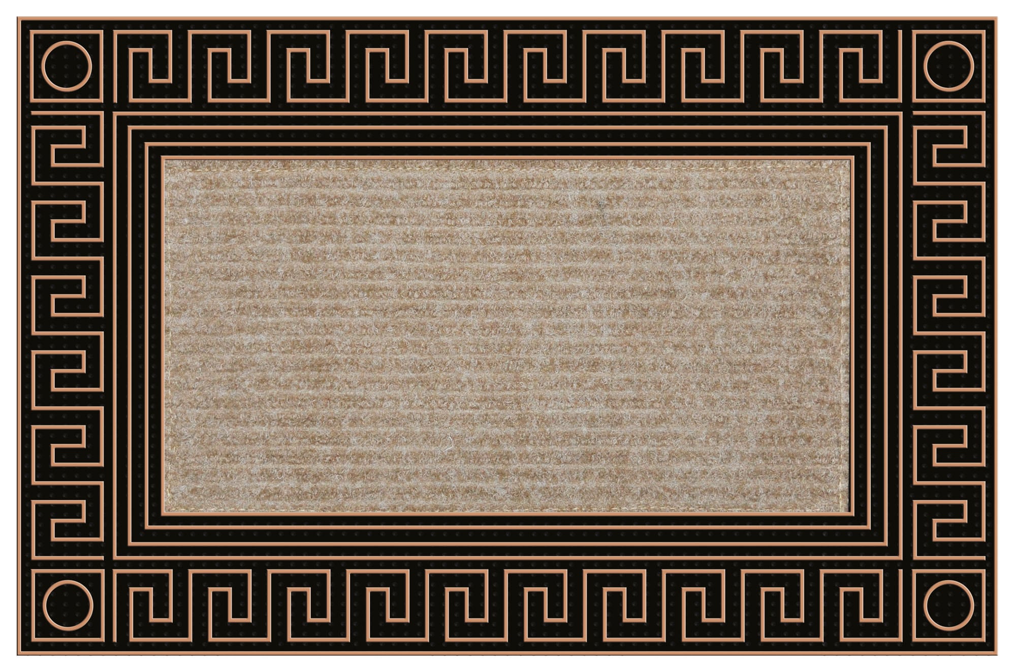 A1 Home Collections Contemporary Personalizable Neutral Rubber, Coir  Indoor, Outdoor Doormat, 3' x 4' 