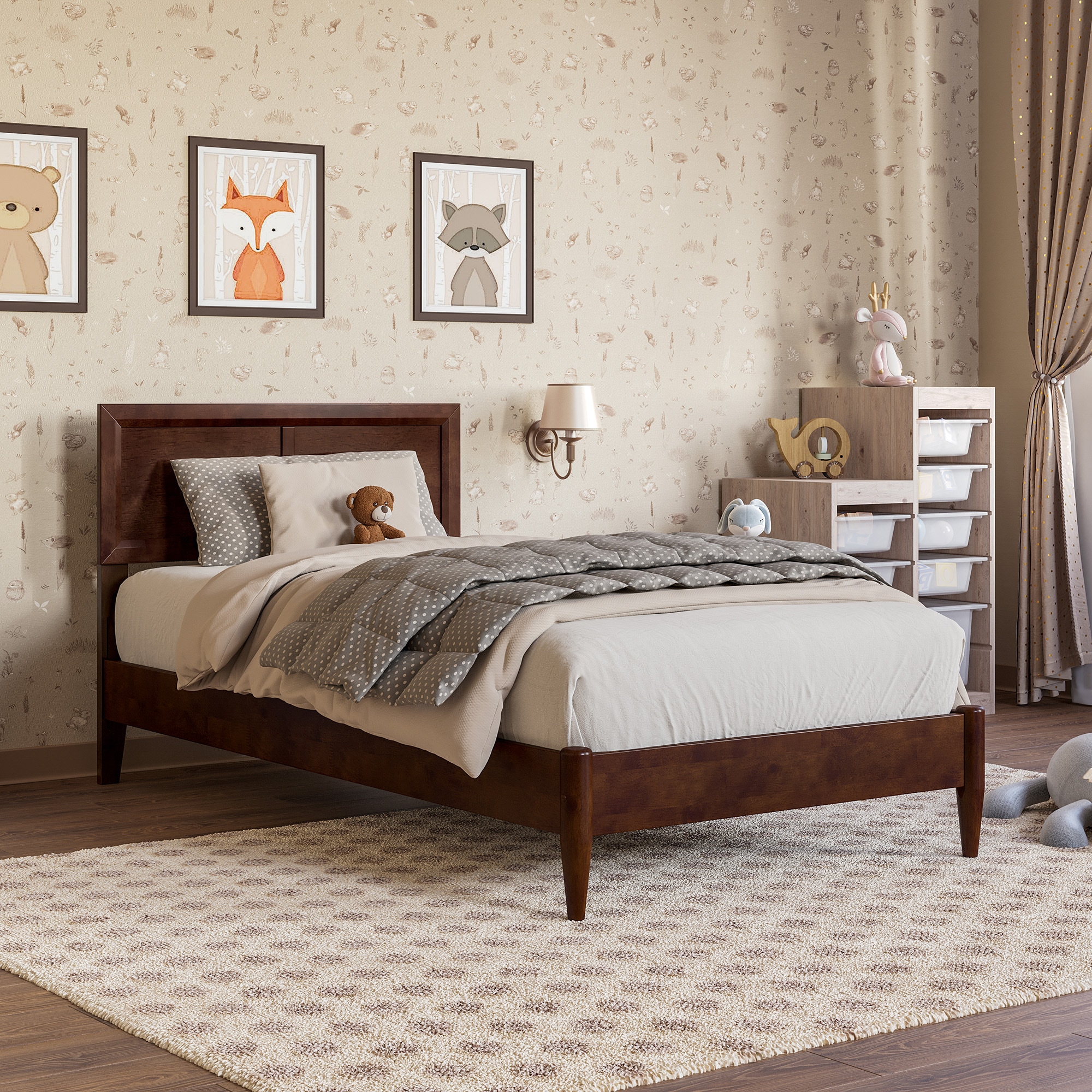 AFI AR8478024 Sophia Walnut Twin Wood Low-profile Bed