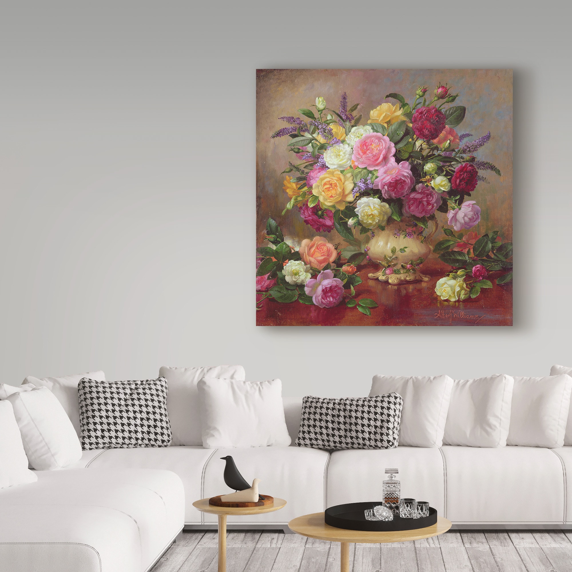 Multicolor Floral Canvas Print for Kids Nursery, 18" x 18"