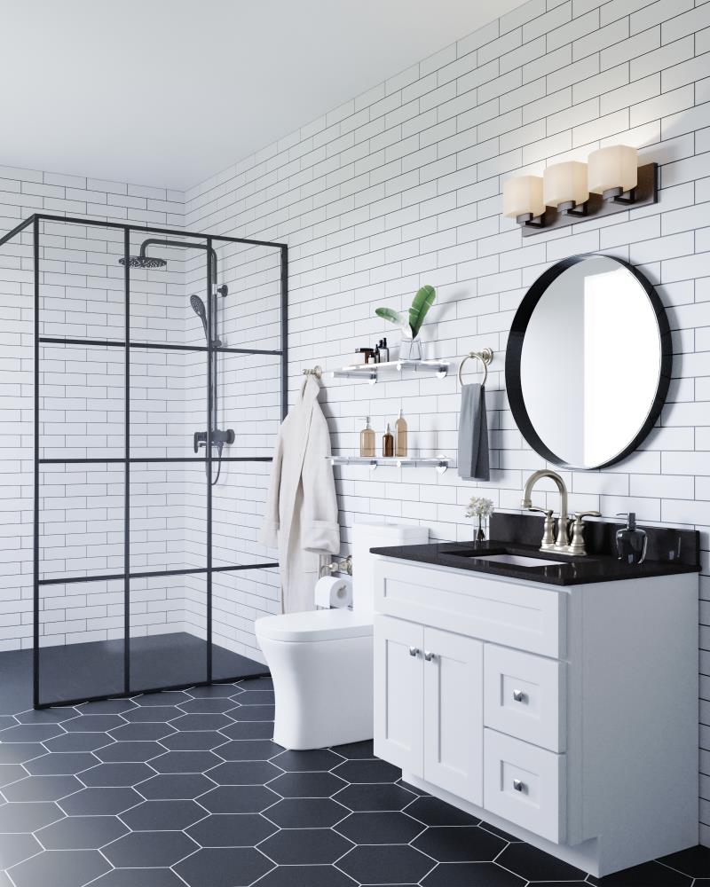 Design House 37-in Black Pearl Granite Undermount Single Sink Bathroom ...