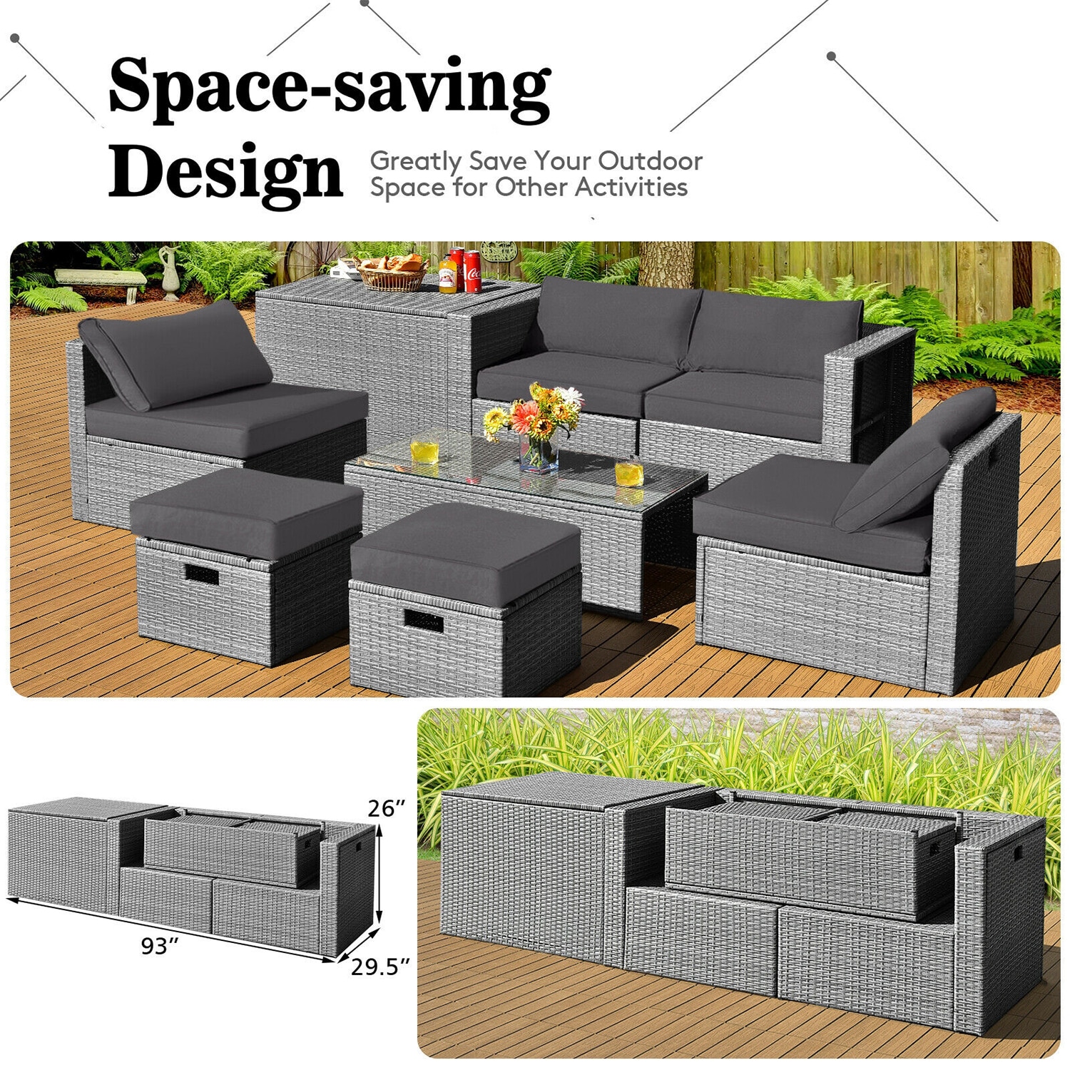 Forclover HYFC-8604GR Patio-Conversation-Sets - View #3