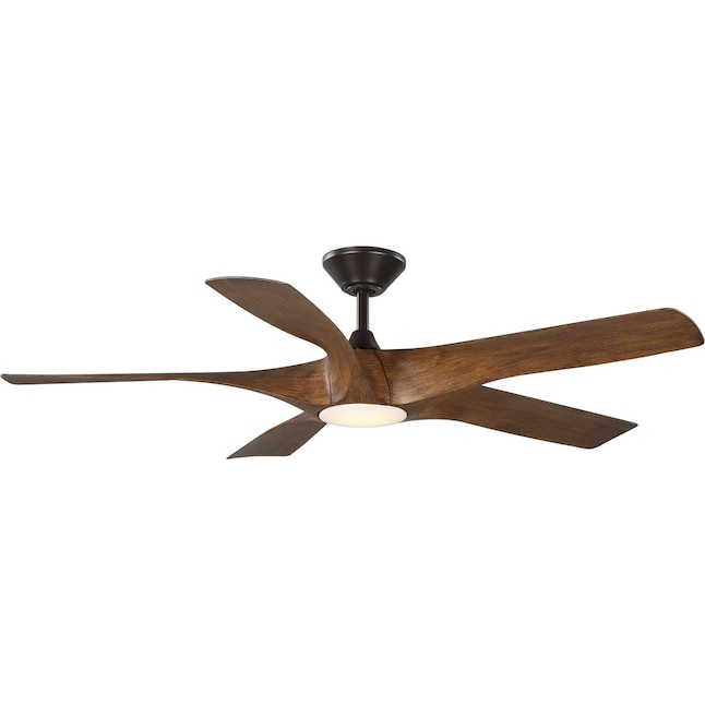 Progress Lighting Vernal 60 In Koa Woodgrain With Bronze Accents Led Indoor Outdoor Smart Ceiling Fan Light Remote 5 Blade The Fans Department At Com - Hampton Bay 60 Inch Ceiling Fan With Remote