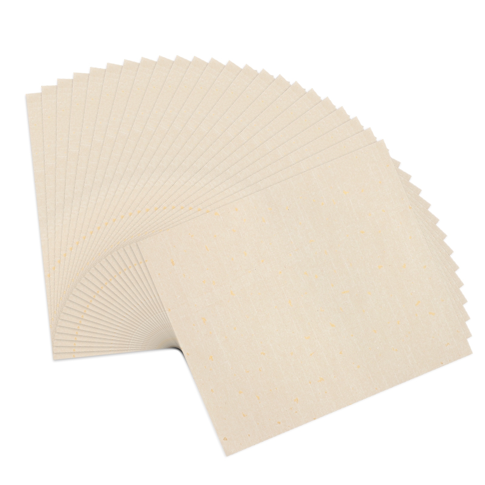 Unique Bargains 100pcs A4 Mulberry Paper Natural Wood Fiber Unprepared Rice Paper Sheets Handmade Decoupage Art Tissue for Calligraphy DIY Drawing Writing Scrapbooking Gold Dots Beige 8.3 Inchx11.7 Inch