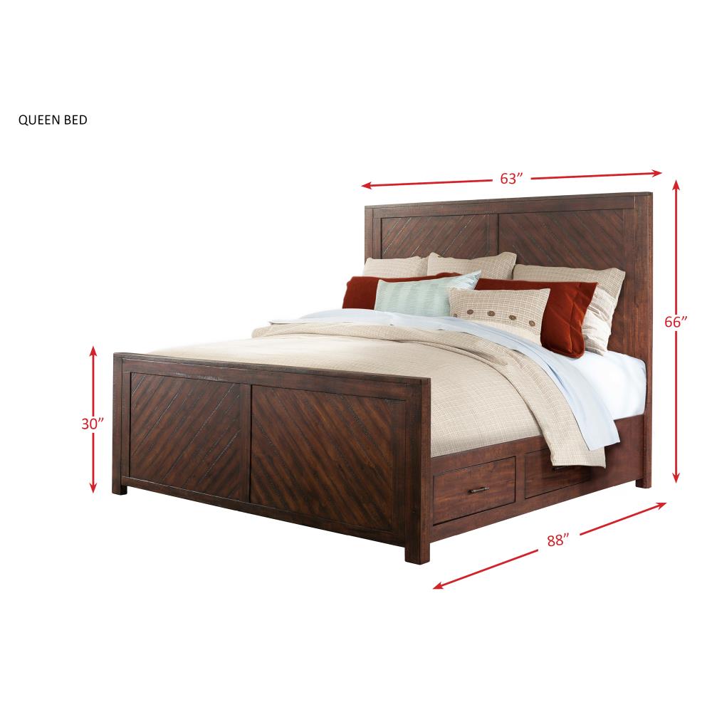 Dex Queen Walnut Brown Platform Storage 3PC Bedroom Set