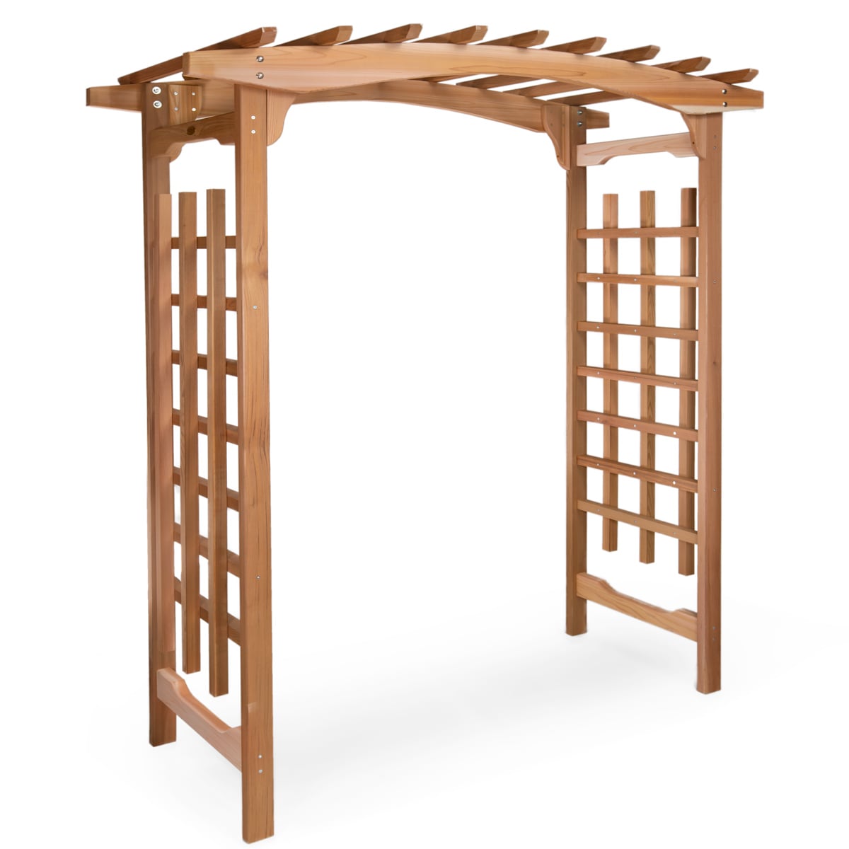 All Things Cedar 5.92-ft W x 7.25-ft H Natural Wood Garden Arbor in the ...