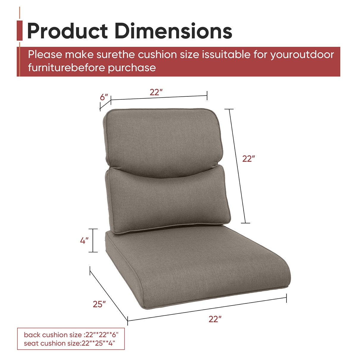 Rilyson FSZBDXL006-3 Patio-Furniture-Cushions - View #4
