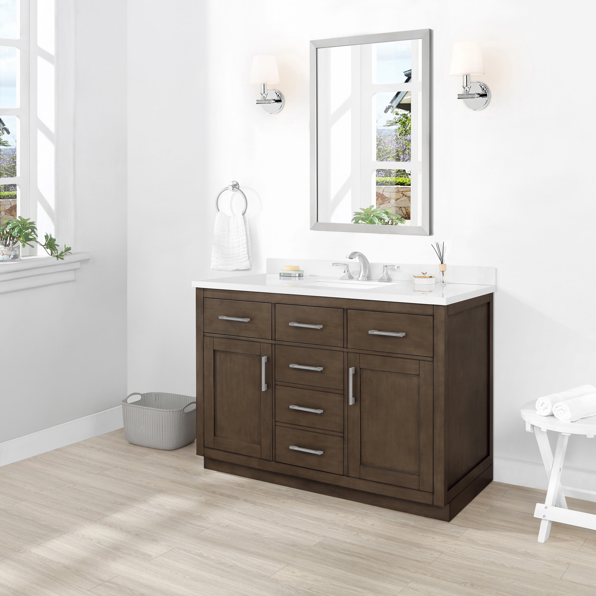 OVE Decors Bailey 48-in Almond Latte Undermount Single Sink Bathroom ...