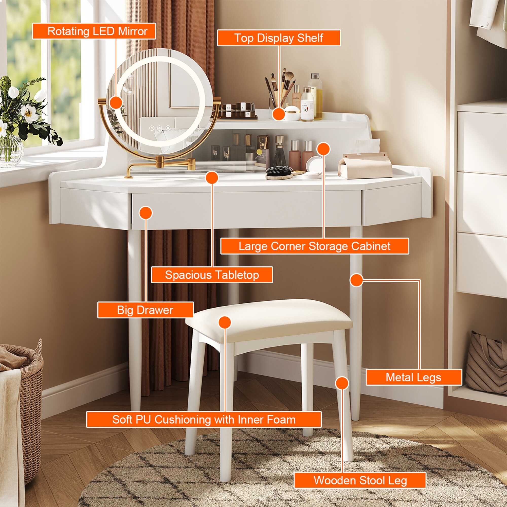 SINOFURN SYD250006WT Bedroom-Vanities - View #6