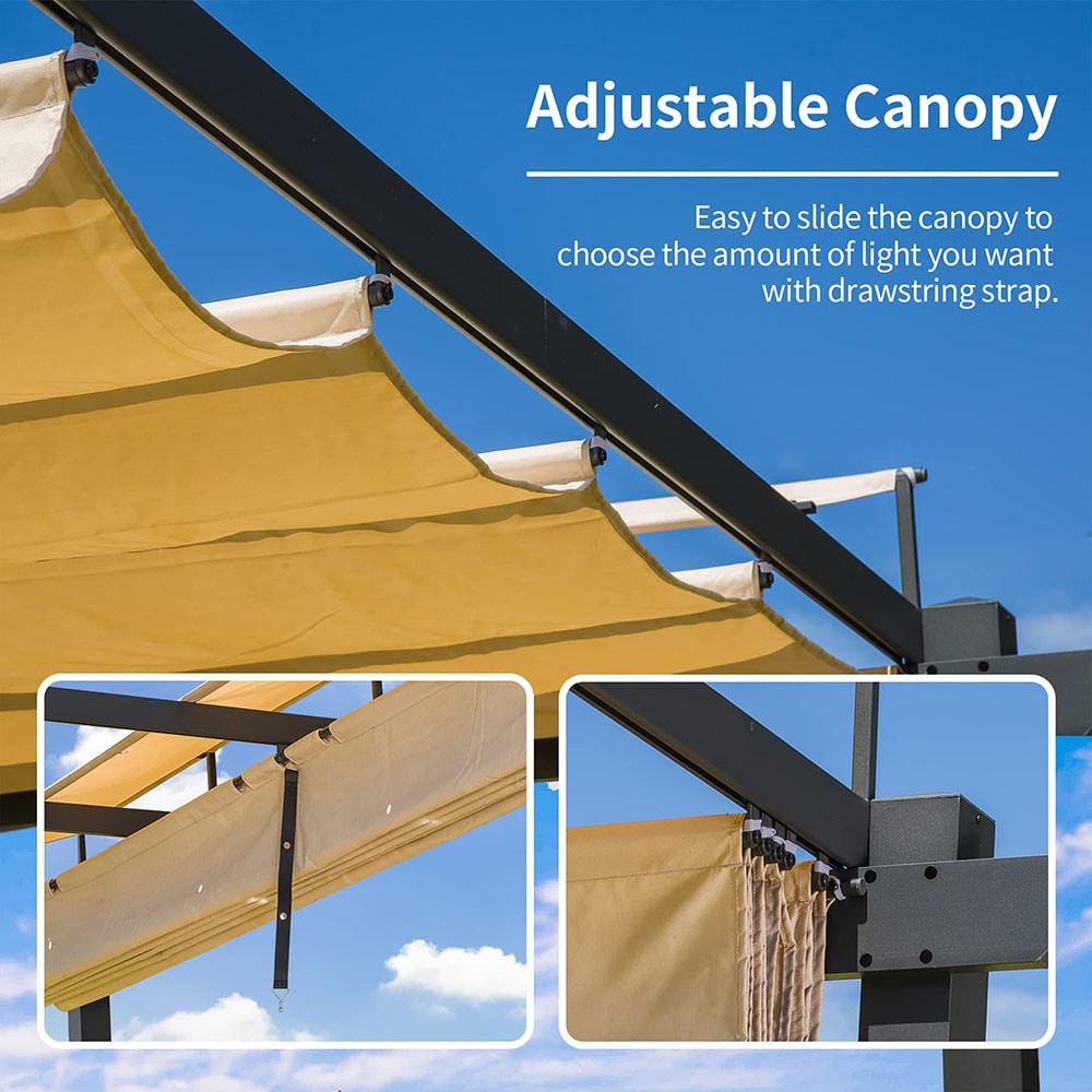 Sunrinx 13-ft x 9-ft Rectangular Brown Standard Canopy MG19-10HW at ...