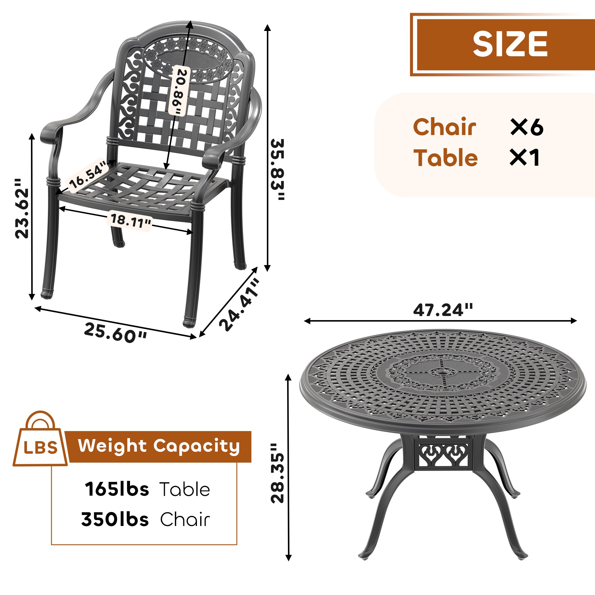nicesure SLBK6012CZ6A1114RC Patio-Dining-Sets - View #9