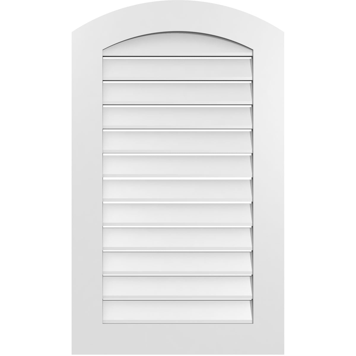 Ekena Millwork GVPAR24X4001SF 24-Inches x 40-Inches Off-white Round top PVC Gable Louver Vent