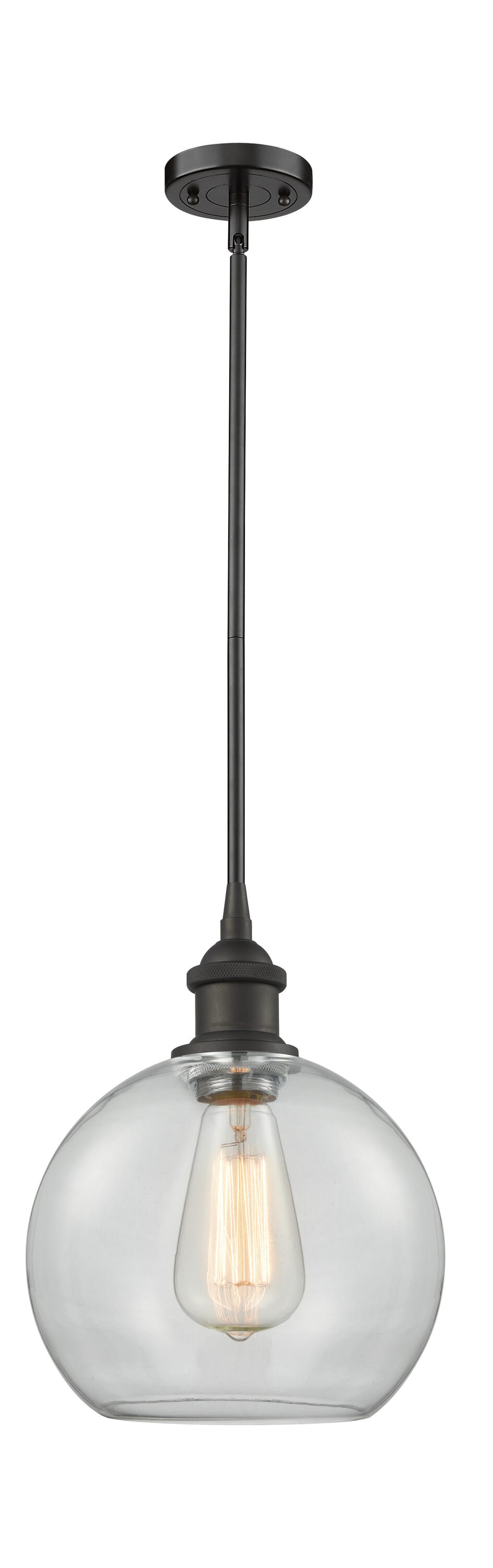 Innovations Lighting 516-1S-OB-G122-8 Athens 1 -Light Oil Rubbed Bronze, Clear Industrial Clear glass Globe Medium Hanging Pendant light