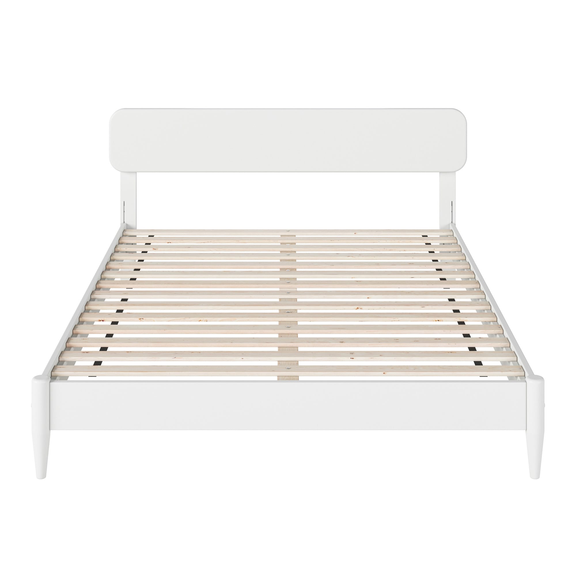 Florence White Queen Solid Wood Low Profile Platform Bed