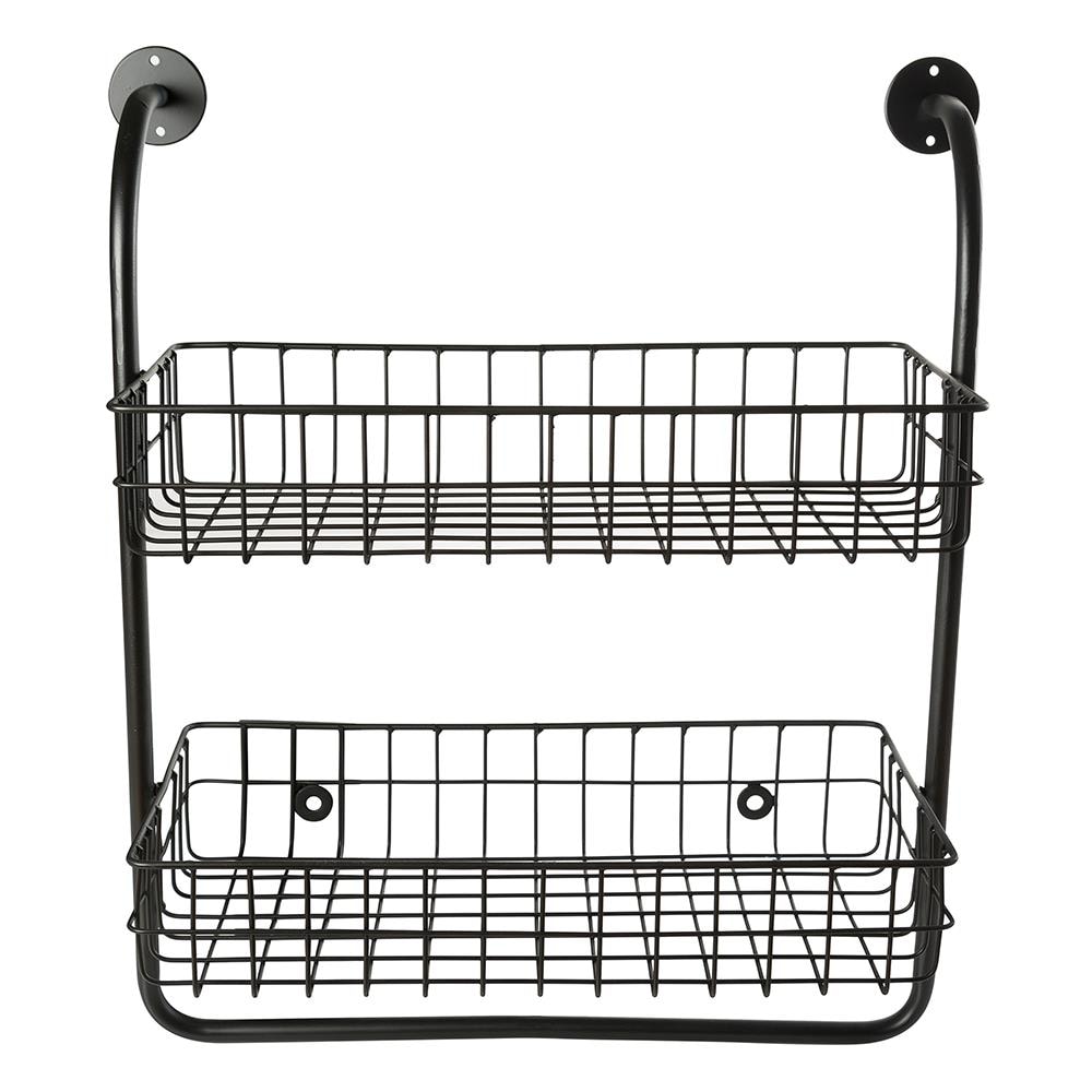 Organize It All Chrome 2-Tier Metal Wall Mount Bathroom Shelf (19-in x  20-in x 10-in)