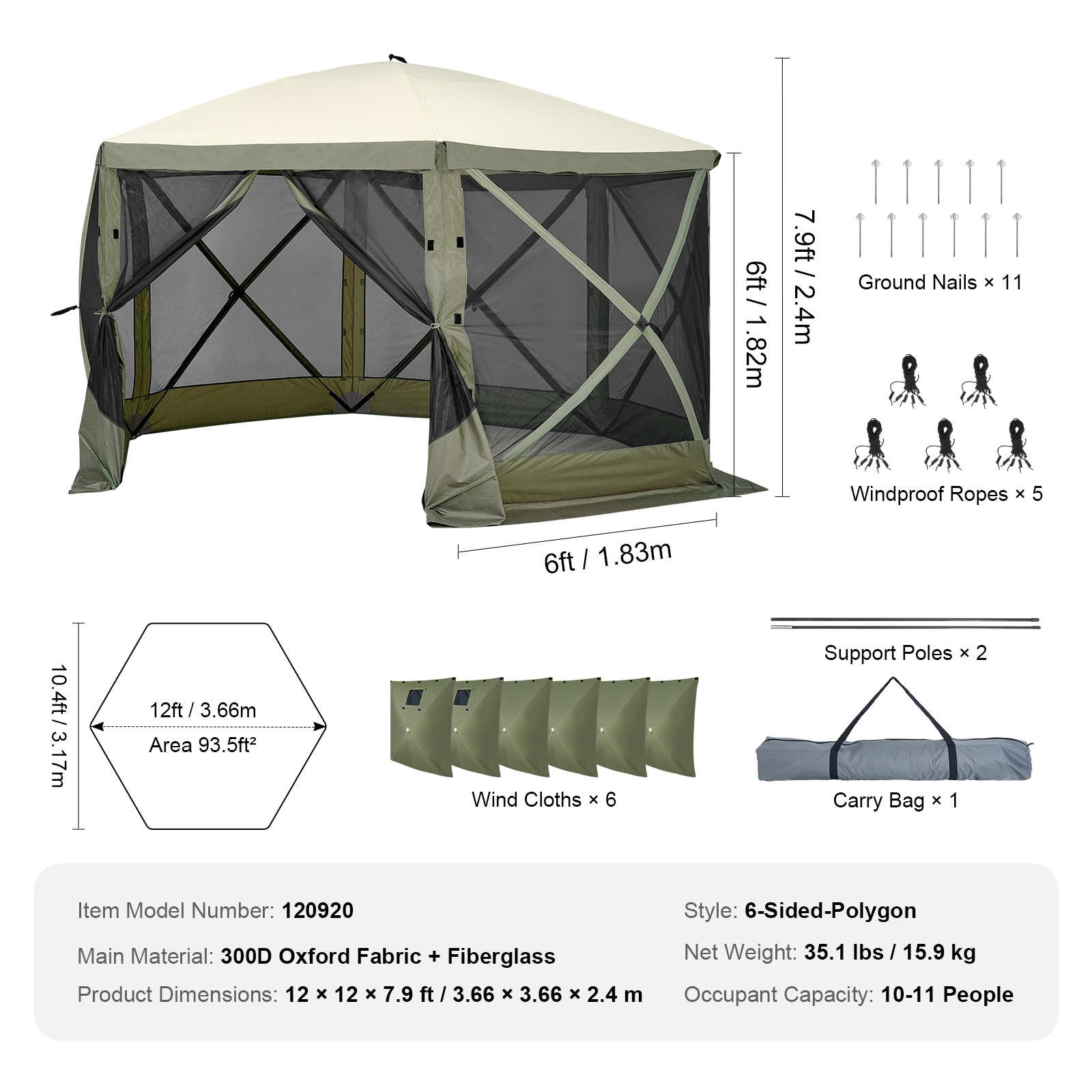 VEVOR SCZPSLTJLS1205050V0 Wood-Resin-Gazebos - View #7