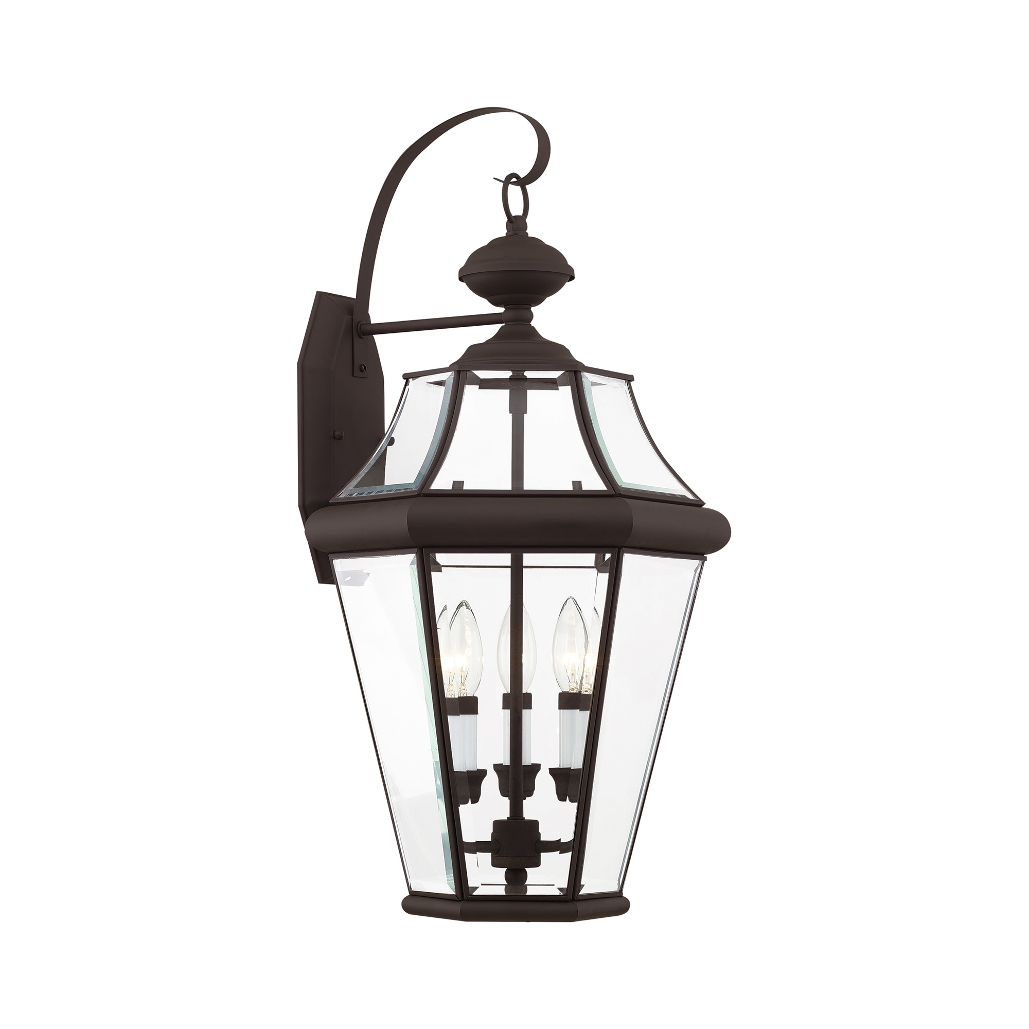 Livex Lighting 2361-07 Georgetown 3 -Light 24-in H Matte Bronze Hardwired Outdoor Wall Light