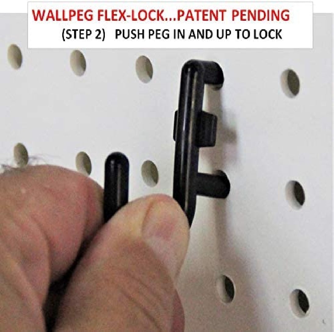 WallPeg 4 Medium Yellow Bins and 36 Assorted Flex Lock Peg Hooks