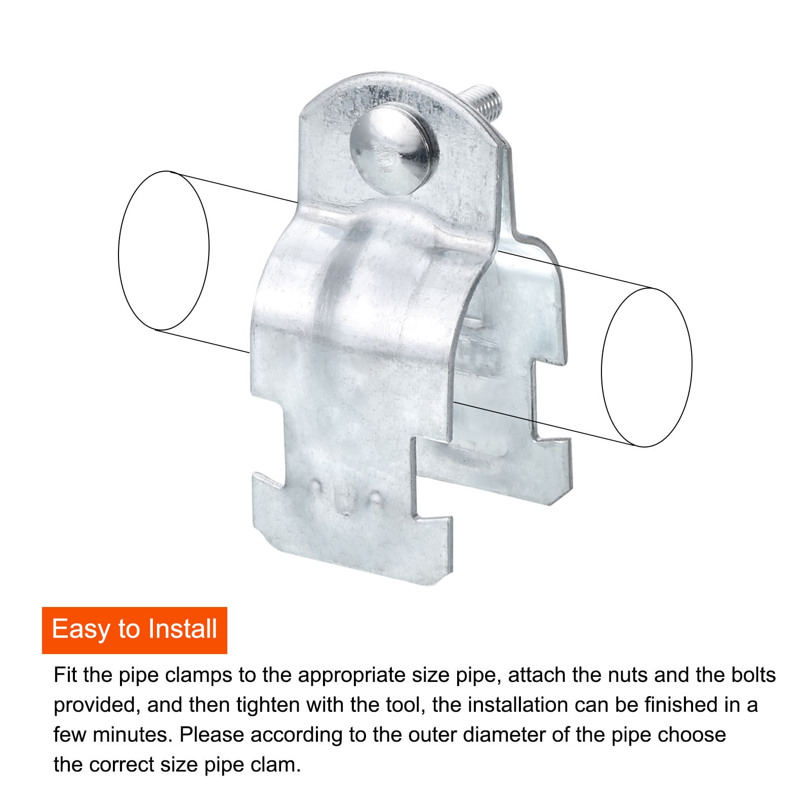 Unique Bargains S26032600UX6569 Pipe-Support-Clamps - View #4