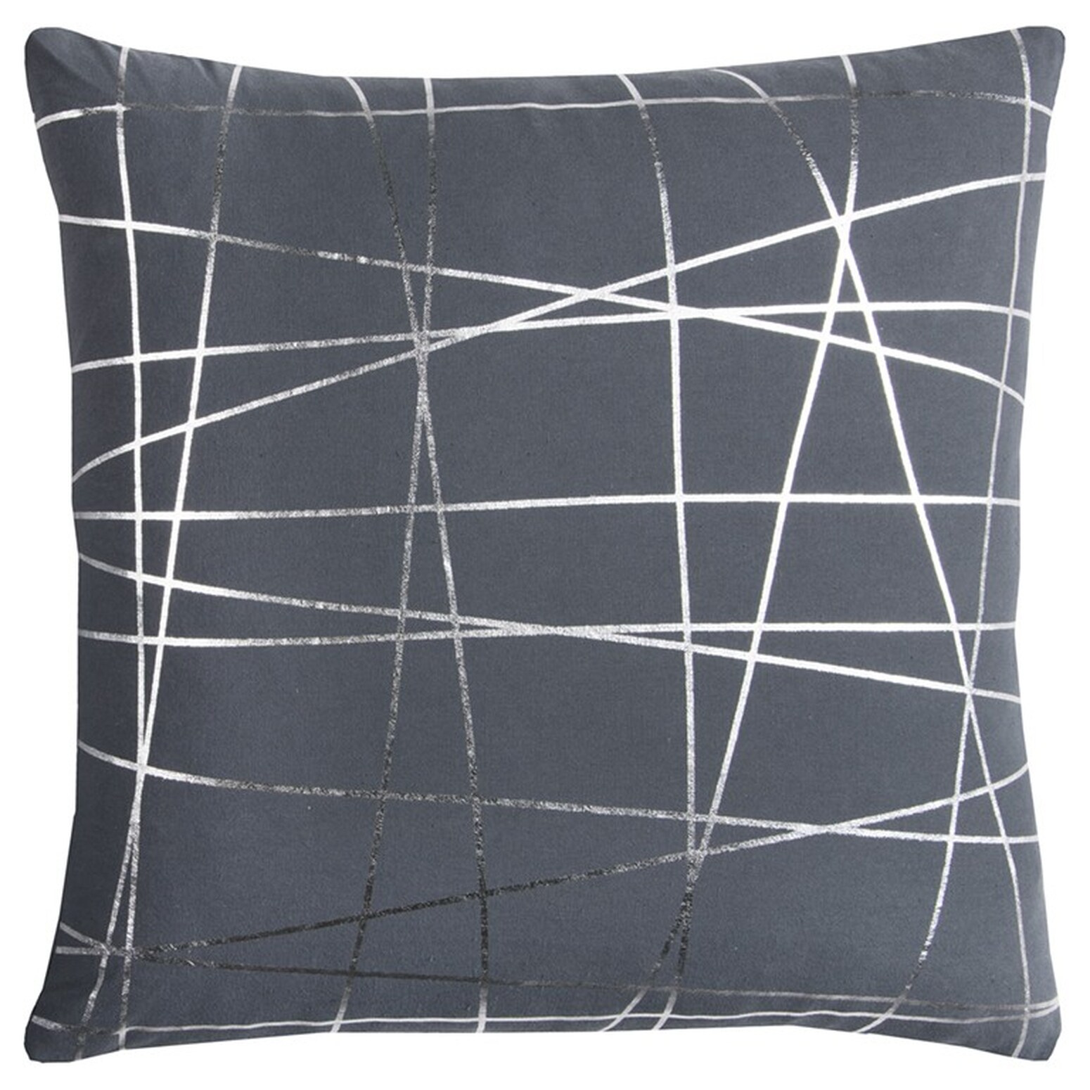 HomeRoots 4000403248 20-in x 20-in Gray and Silver Square Indoor Decorative Pillow