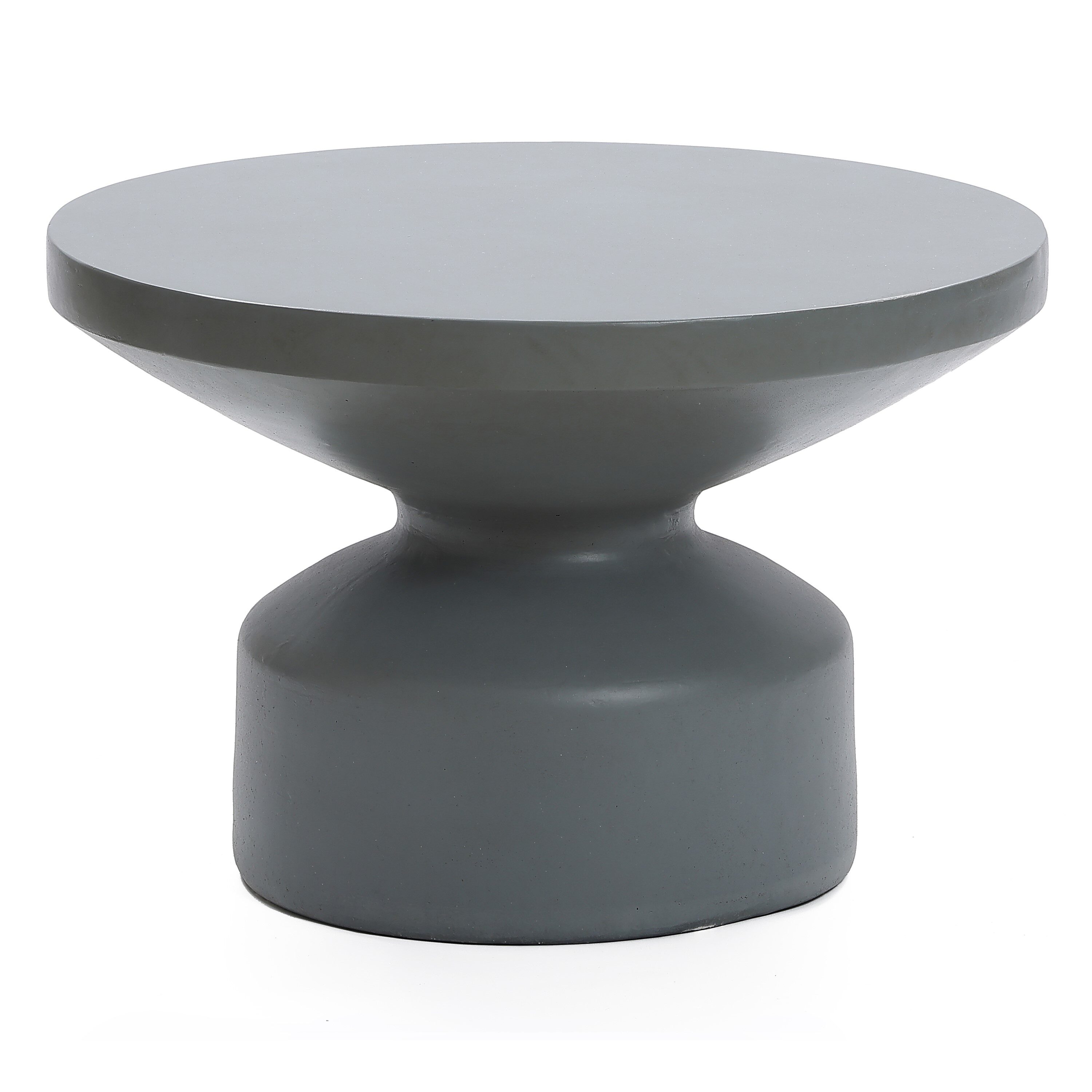 LuxenHome WHOF1751 Round Outdoor Coffee Table 24.21-in W x 24.21-in L
