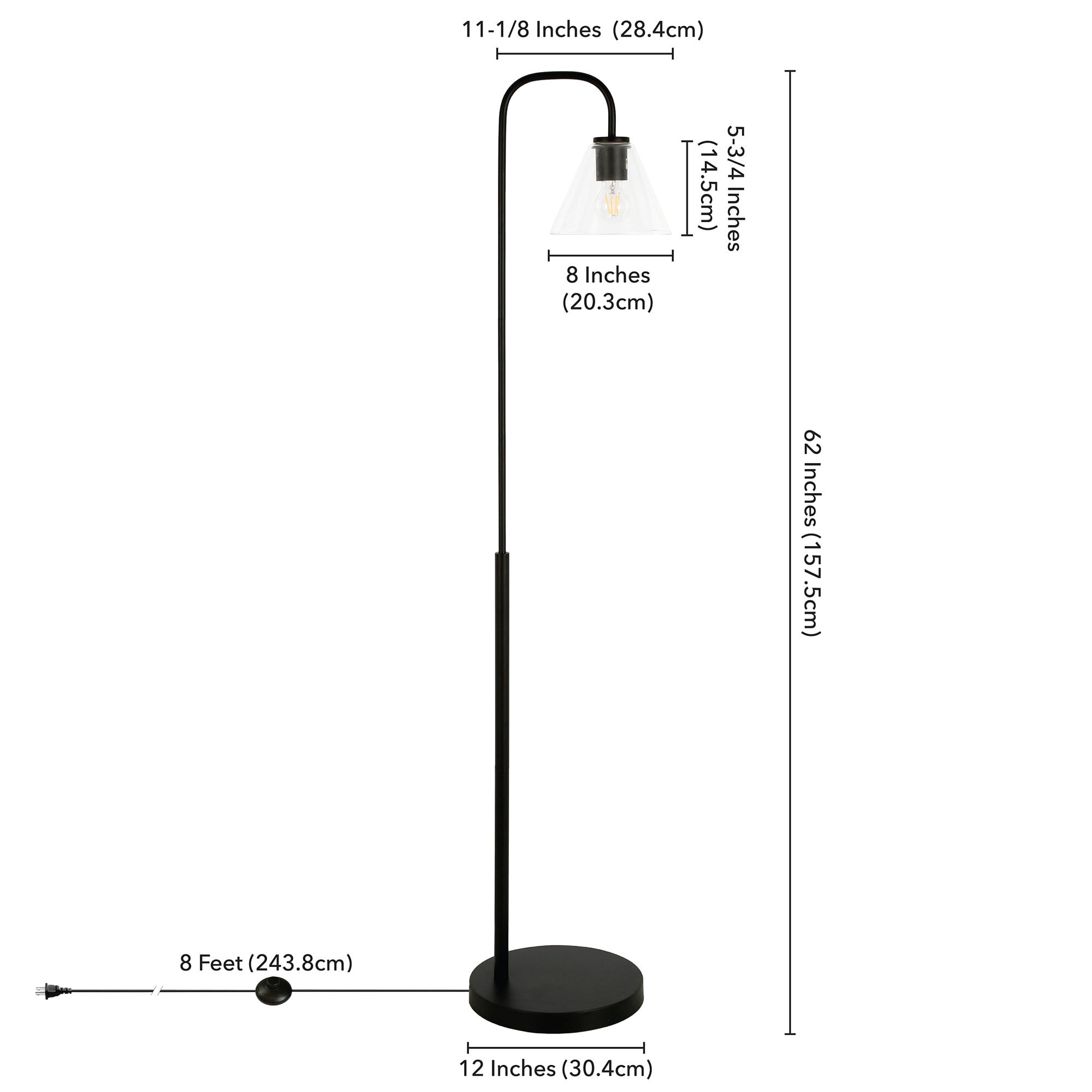 Hailey Home Henderson 62-in Blackened Bronze Floor Lamp at Lowes.com