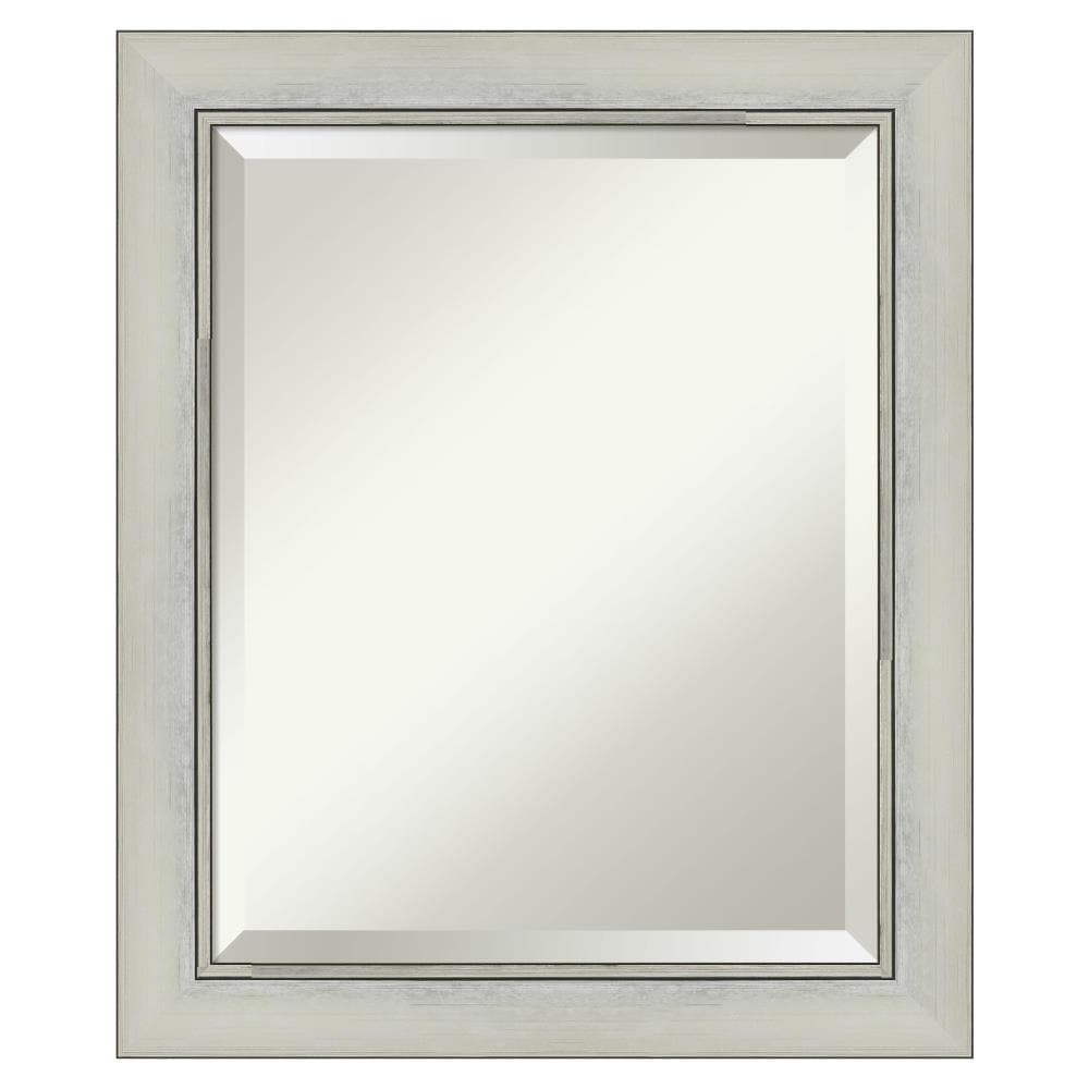 Flair Silver Patina Rectangular Wall Mirror with Beveled Glass