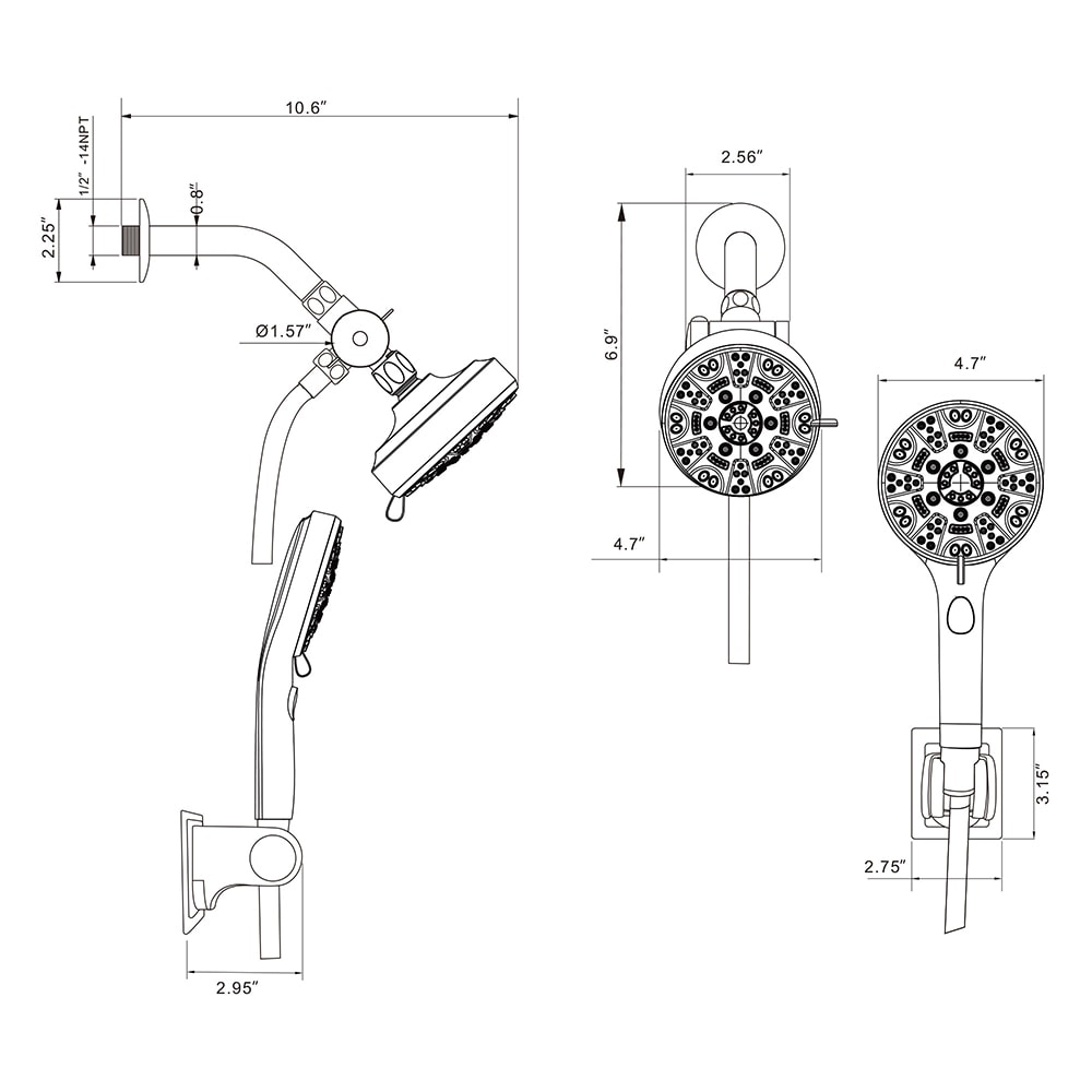 KICHAE KSLF17007-SS Fixed-Showerhead - View #5