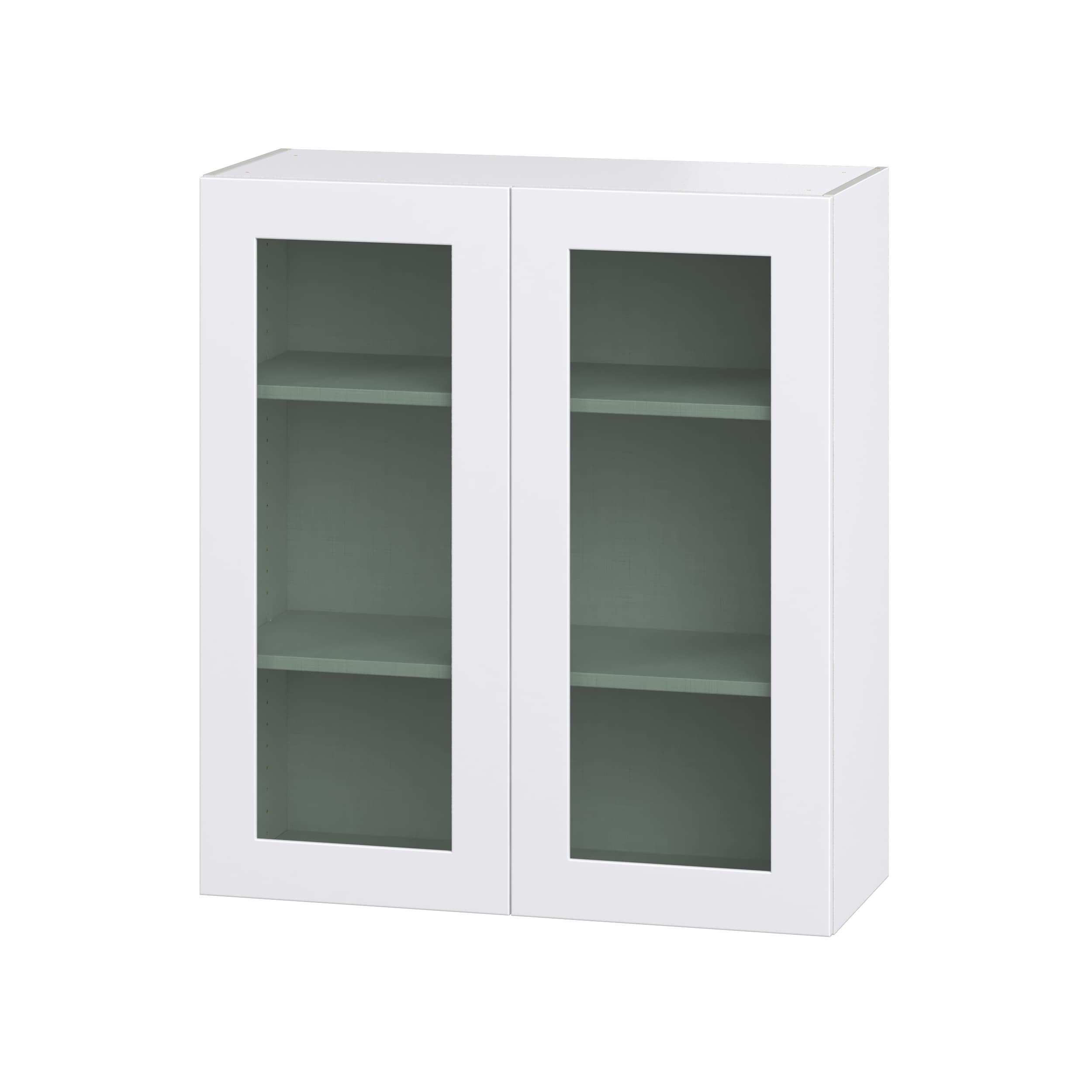 Hugo&Borg Jolie 36-in W x 40-in H x 14-in D Warm White Wall Fully Assembled Cabinet (Recessed Panel Glass Door Style)