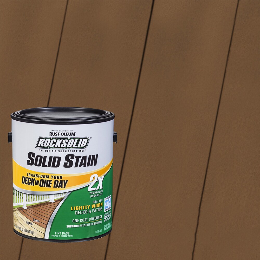 Rust-Oleum 319748T RockSolid 2X Solid Stain Pre-Tinted Chocolate Solid Exterior Wood Stain and Sealer in One ( 1-gallon )