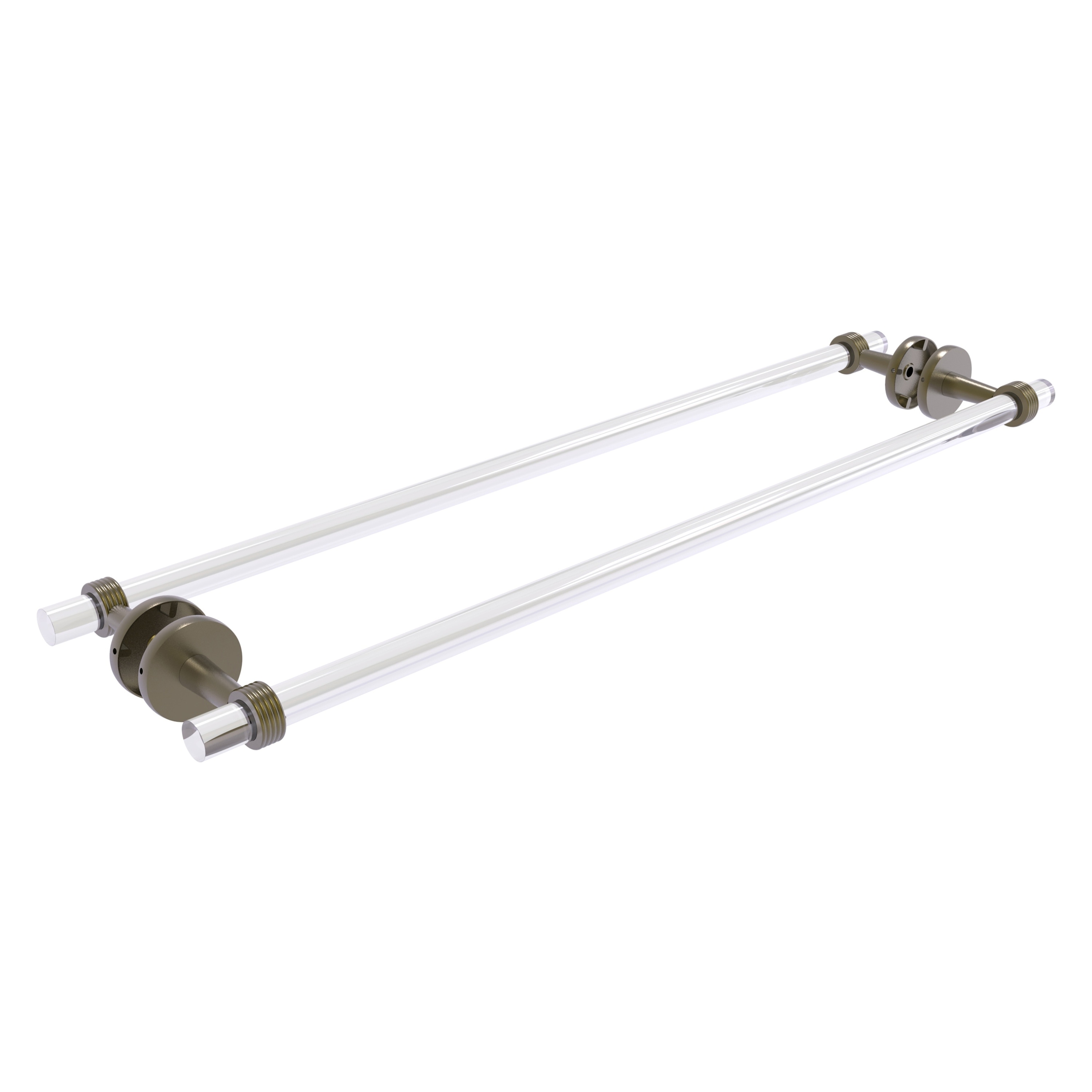 Allied Brass CV-41G-BB-30-ABR Clearview 30-in double Antique Brass Wall mount Double Towel Bar