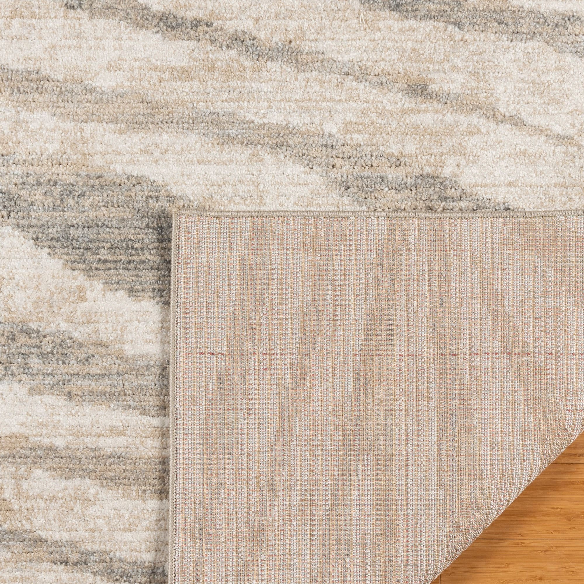 Gray and Cream Zebra Striped Synthetic Area Rug 5' x 7'