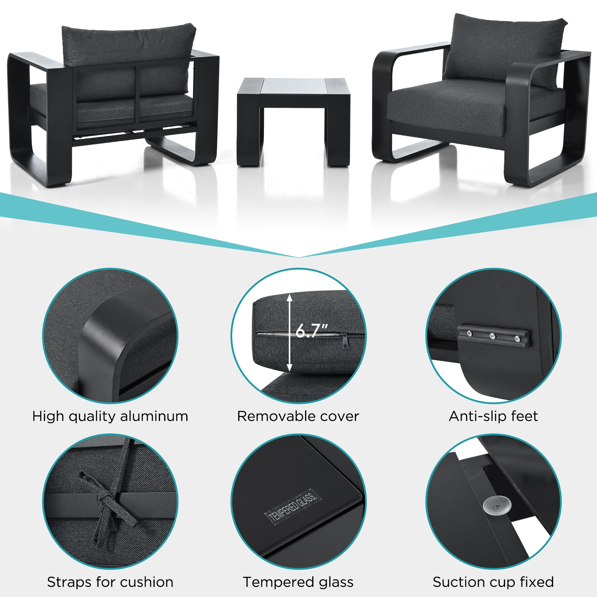 ModernLuxe L-FG201227AAE Patio-Conversation-Sets - View #3