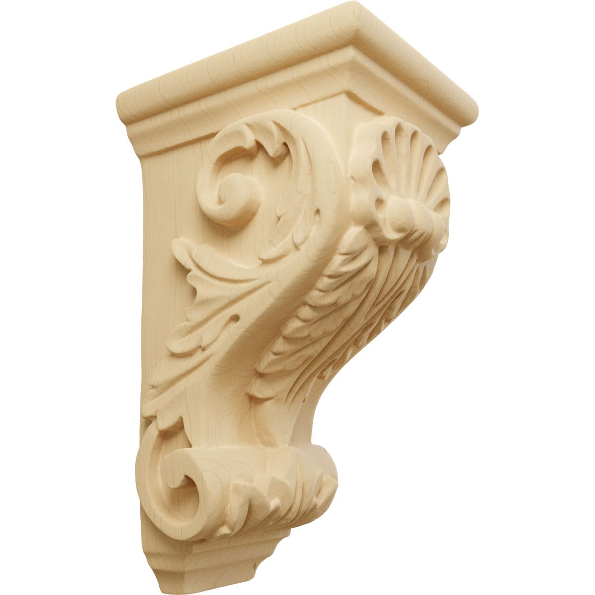 Ekena Millwork CORW03X04X07SHAL 3.5-in x 4-in x 7-in Unfinished Alder Wood Paintable/Stainable Corbel